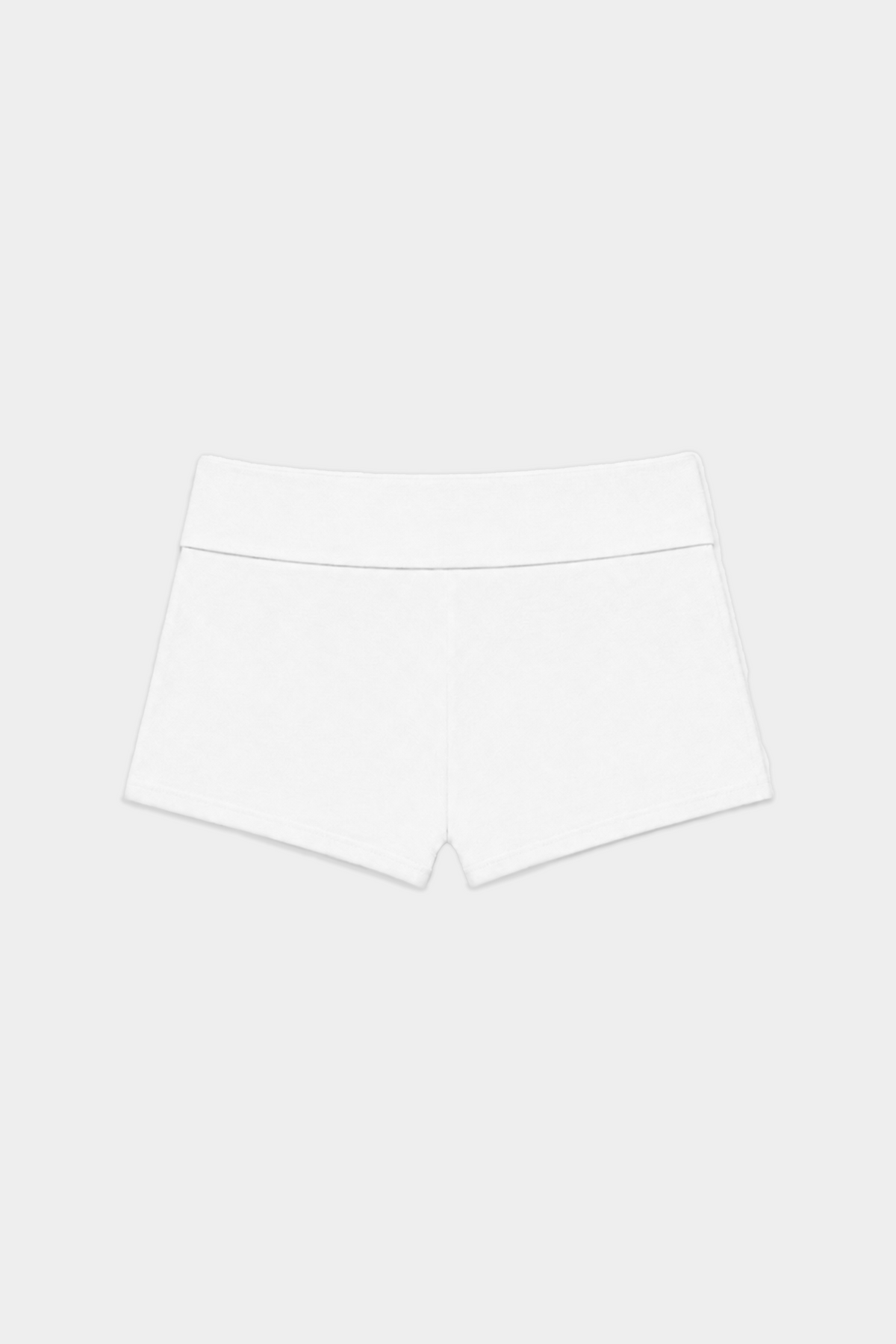 Clementine Signature Logo Foldover Short White | Sporty & Rich at Désordre