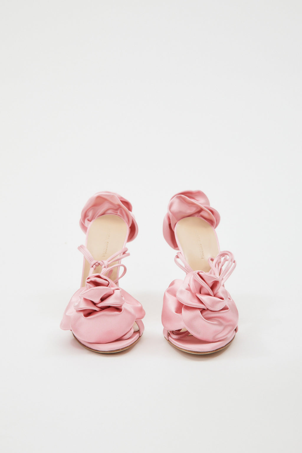 Double Flower Pink Heel Sandals