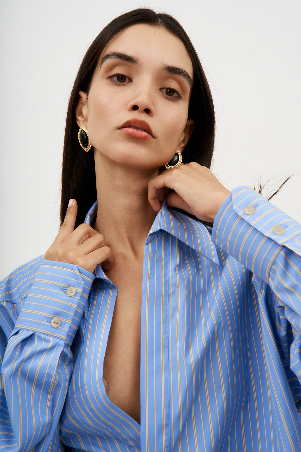 Lana Blue Striped Shirt