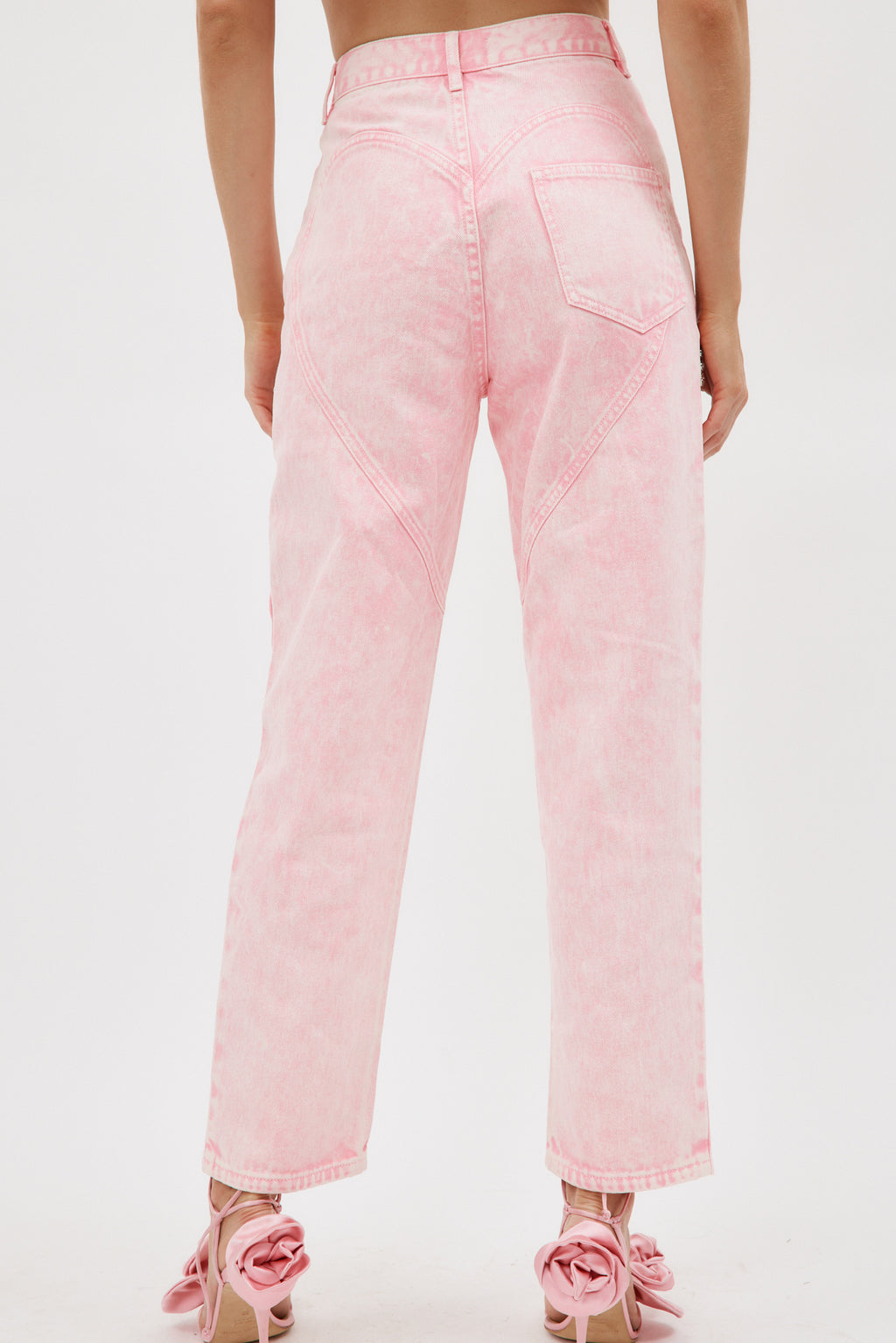 Crystal Slit Powder Pink Jean