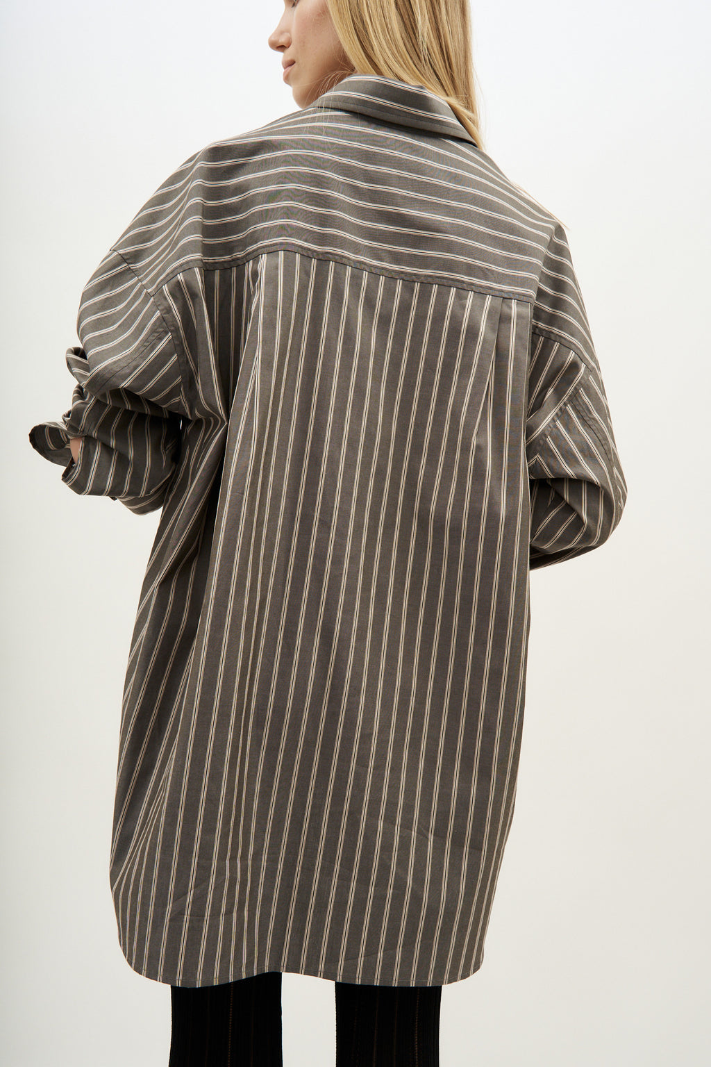 Lana Brown Striped Shirt