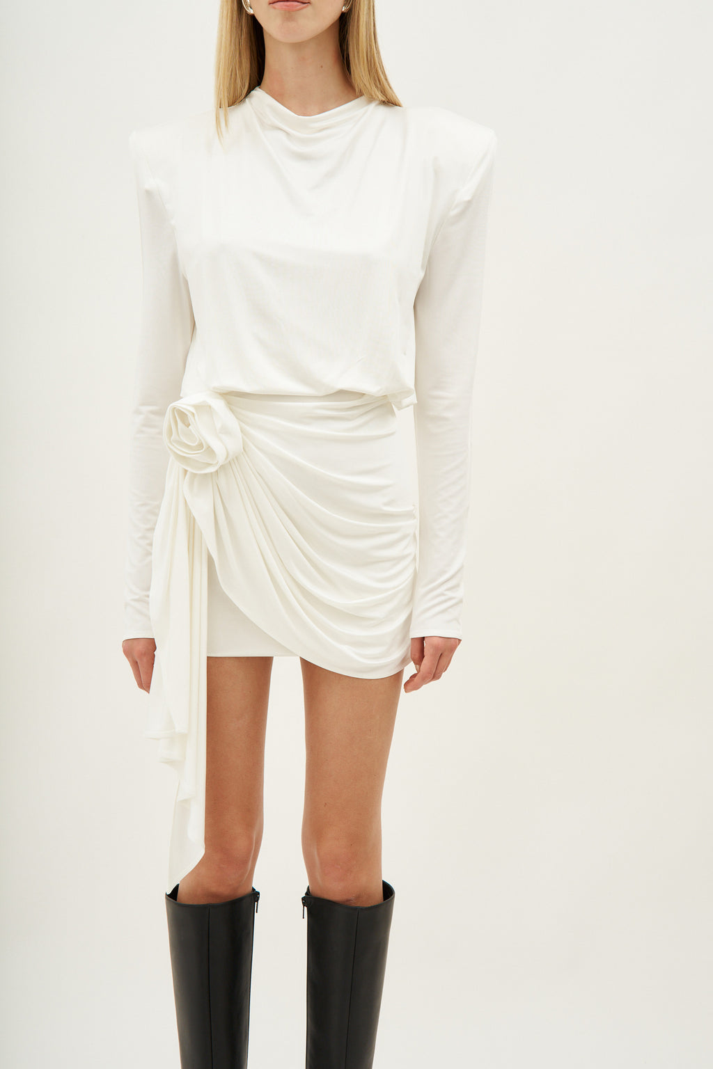 Long Sleeve White Mini Dress