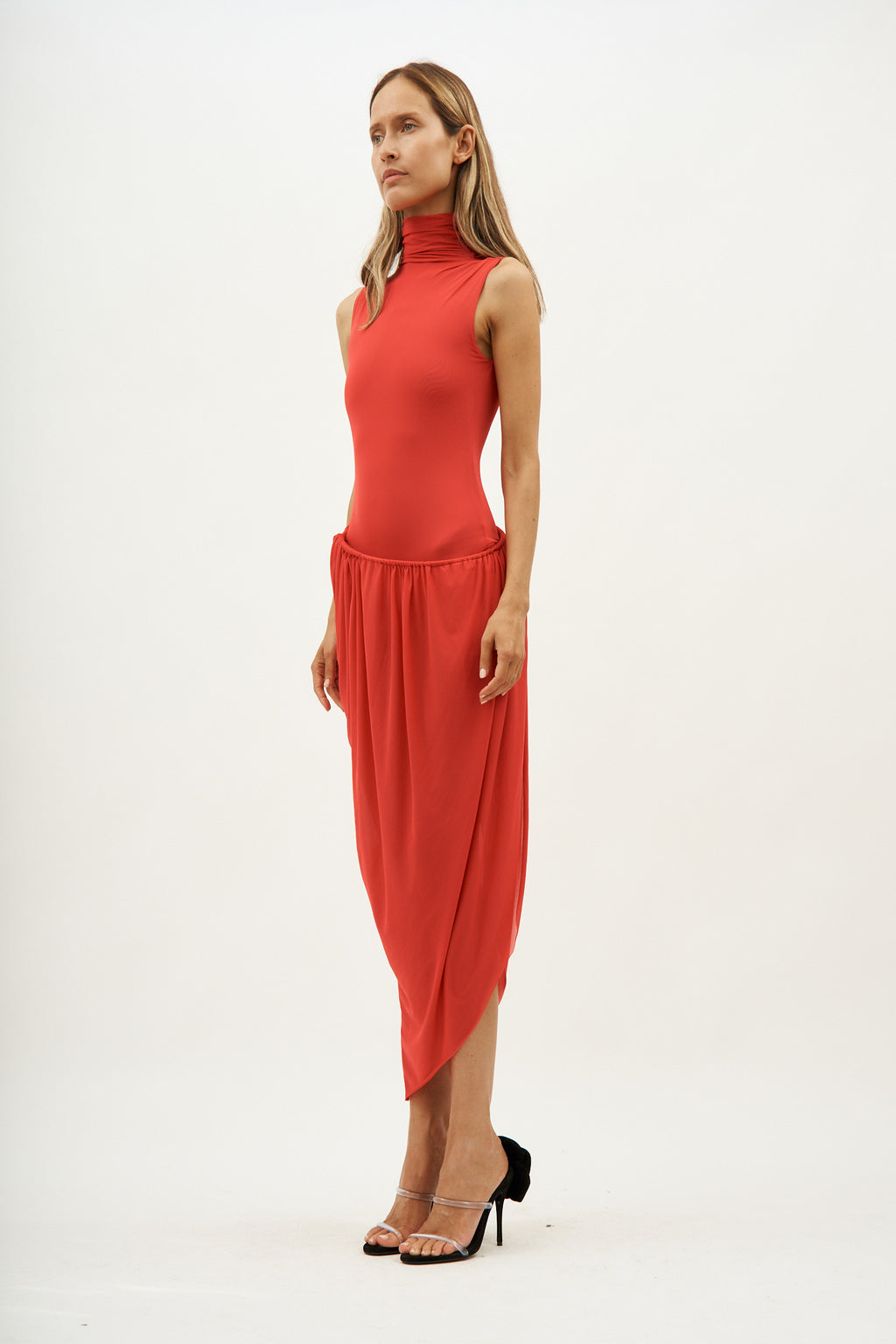 Ruched Coil Tank Watermelon Dress