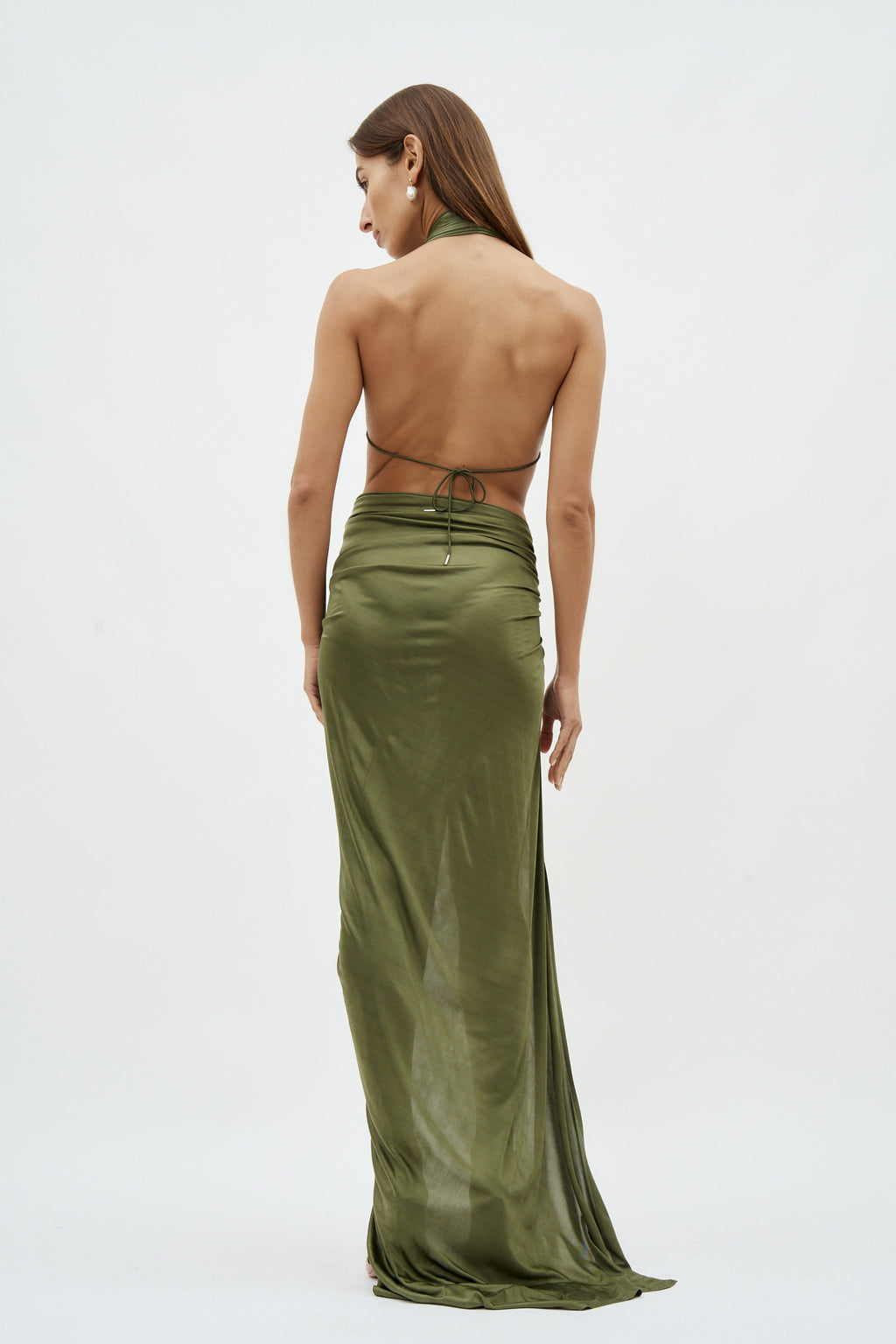 Open Draped Mousse Gown
