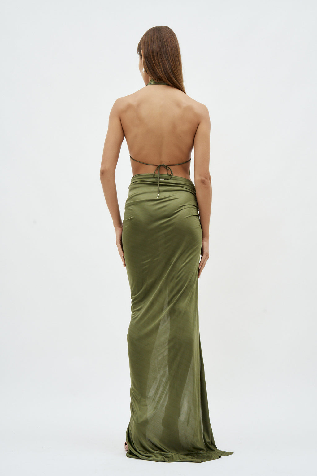 Open Draped Mousse Gown