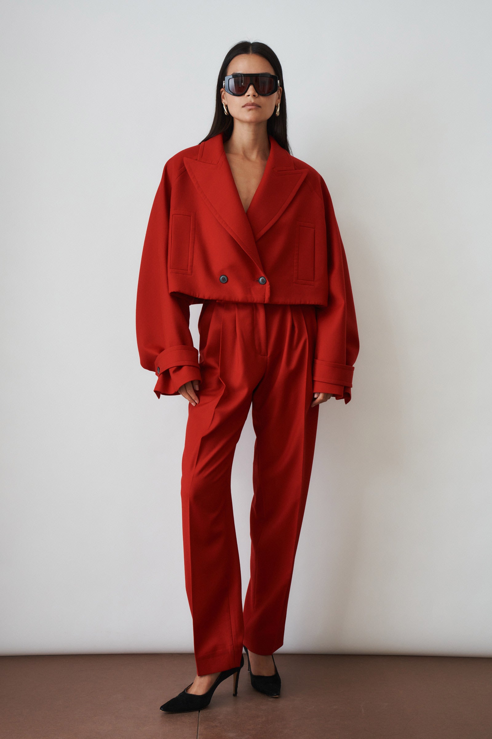 Red Wool Trousers