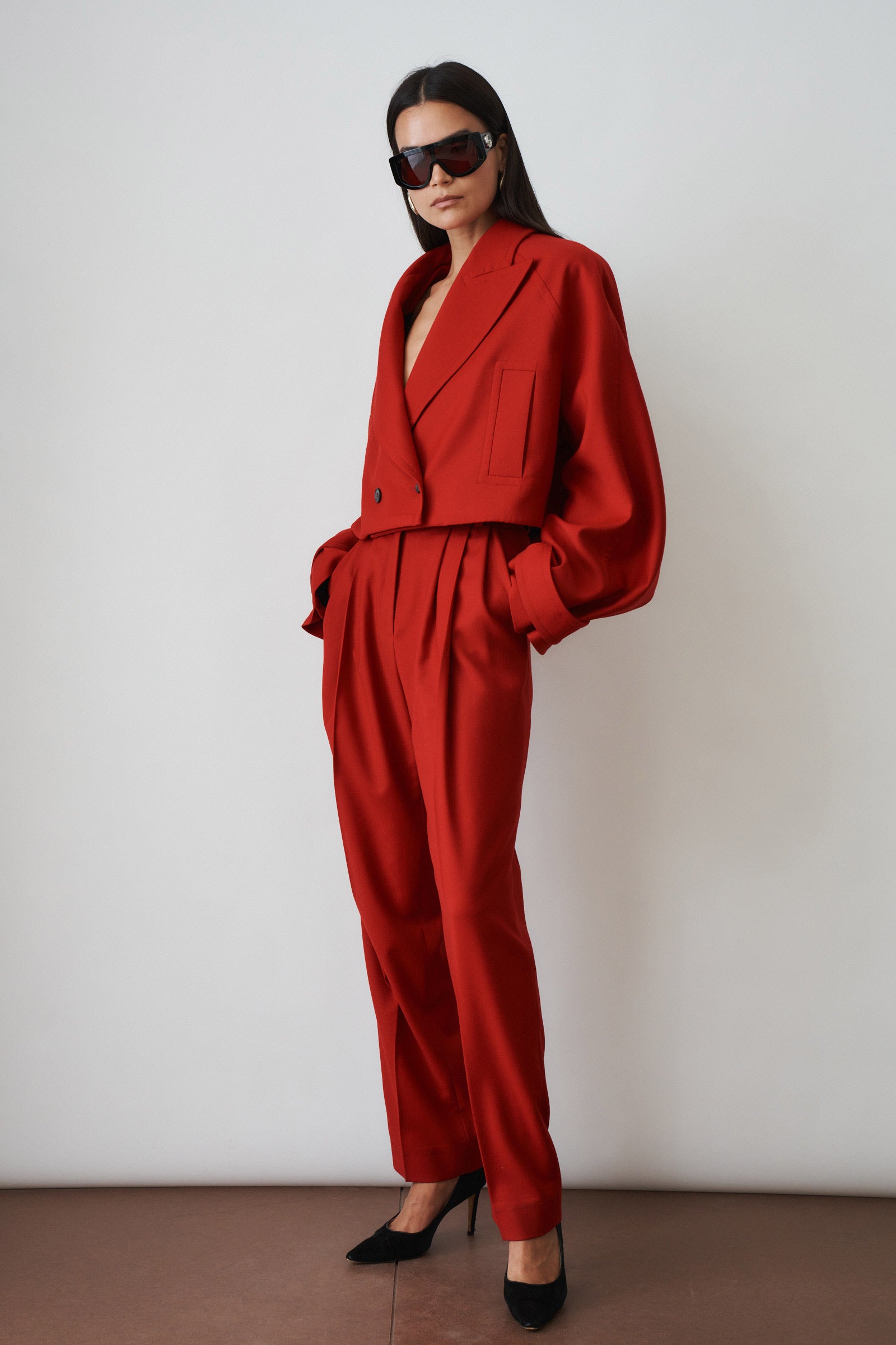 Red Wool Trousers