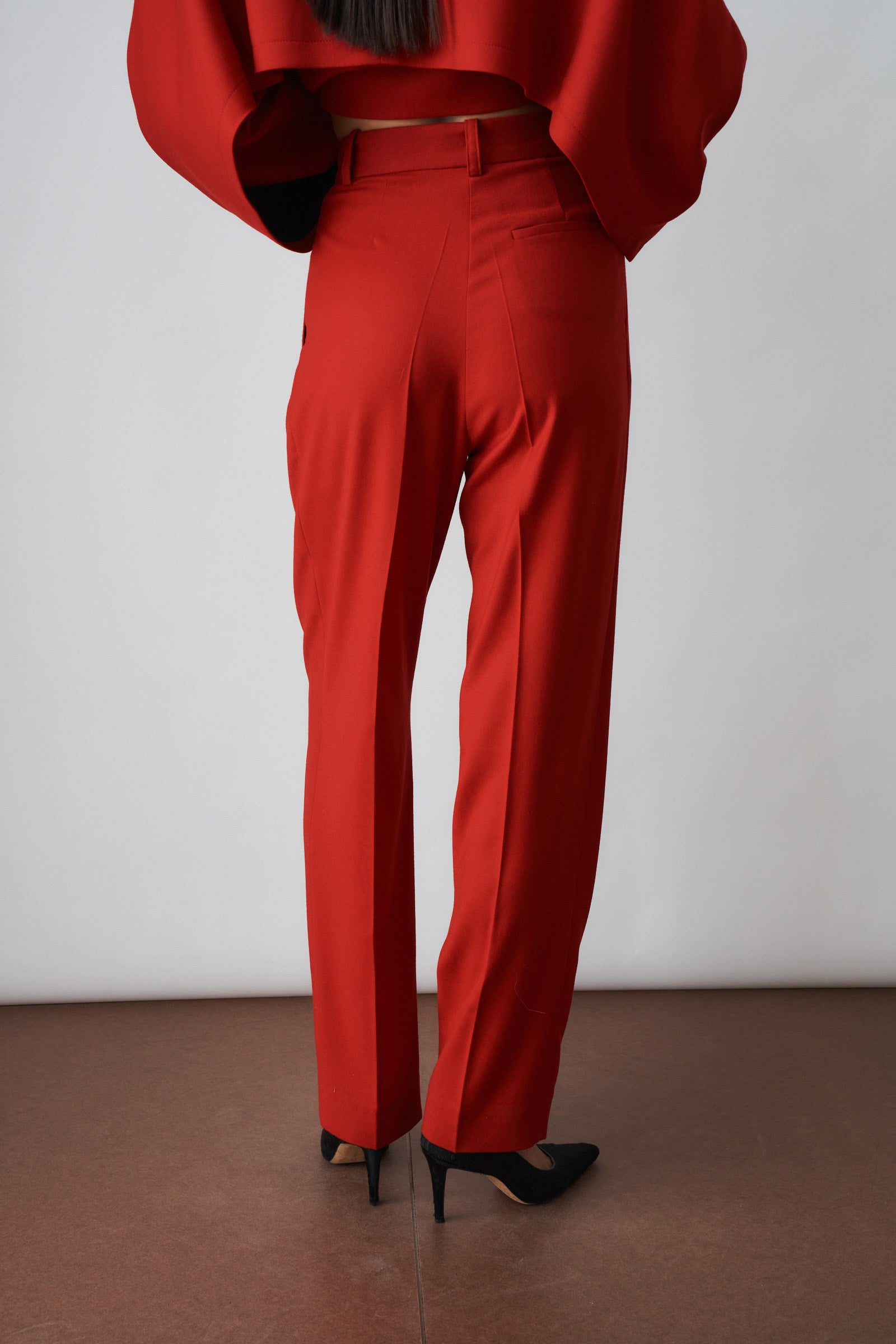 Red Wool Trousers