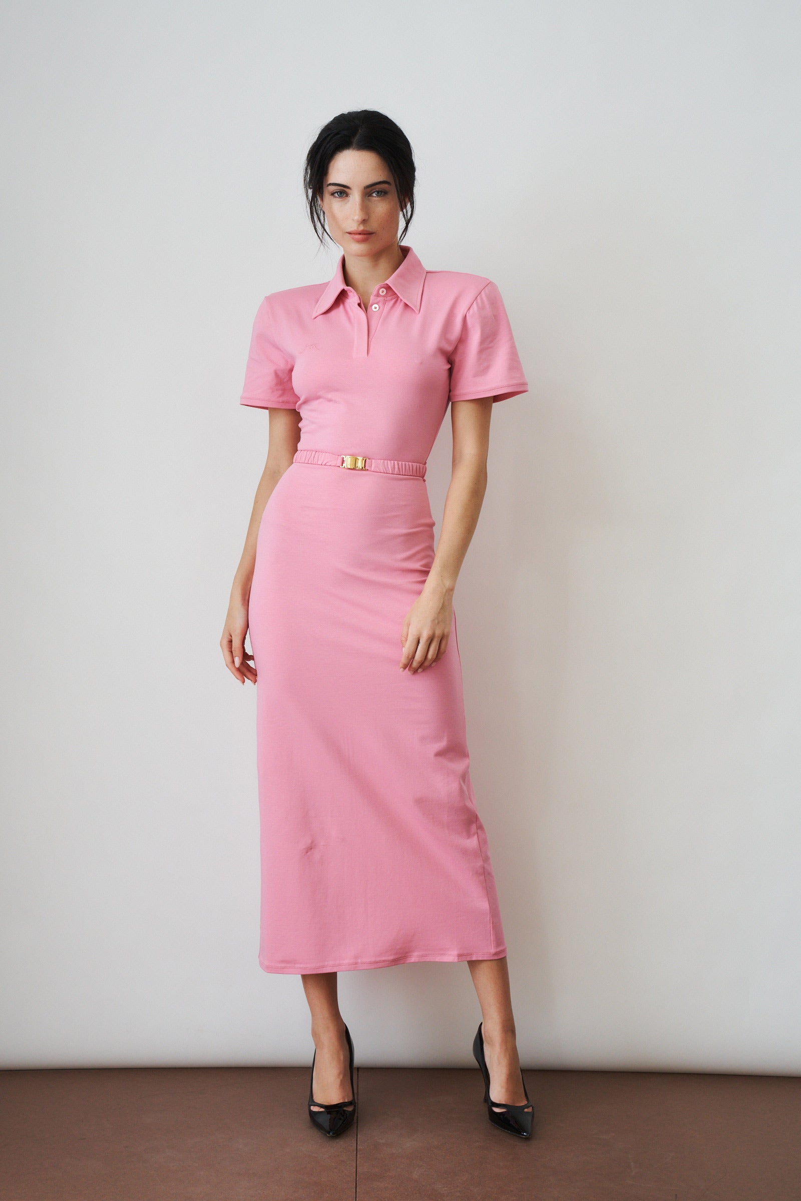 Long Polo Dress Pink