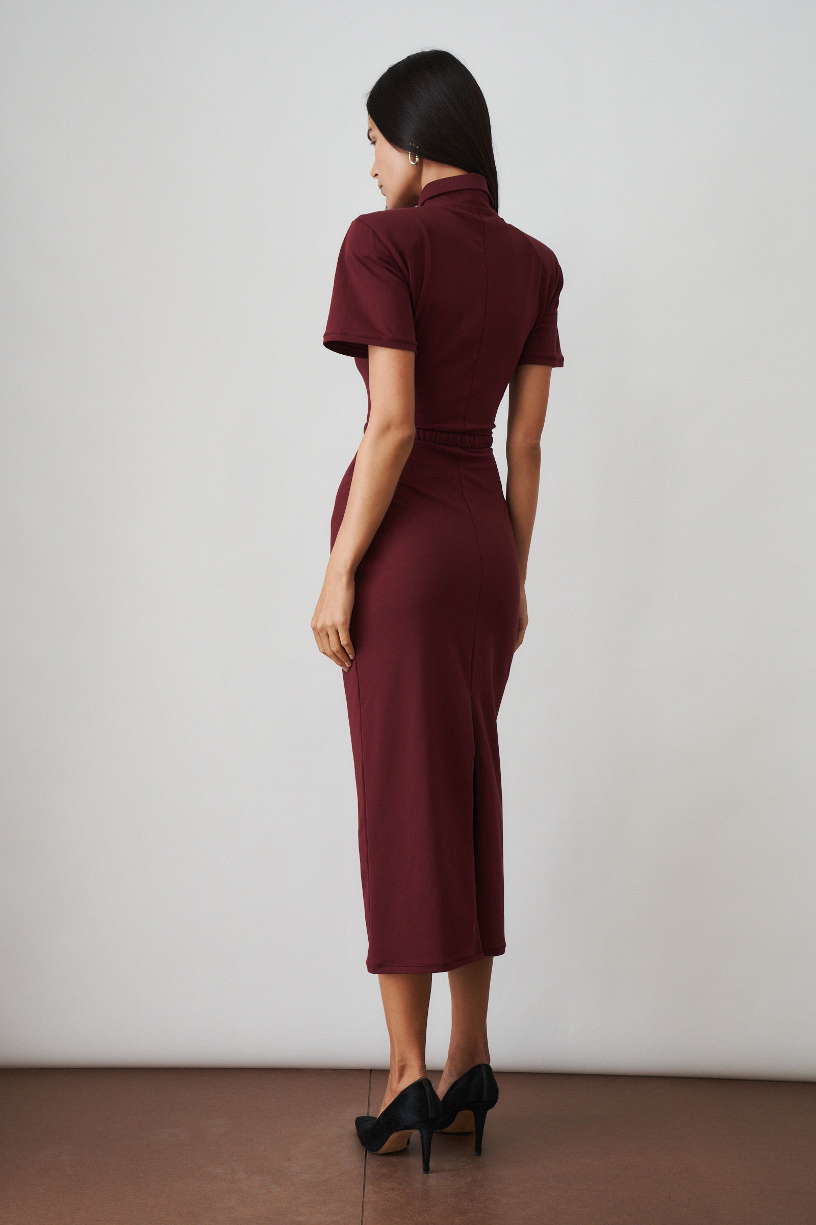 Long Polo Dress Bordeaux