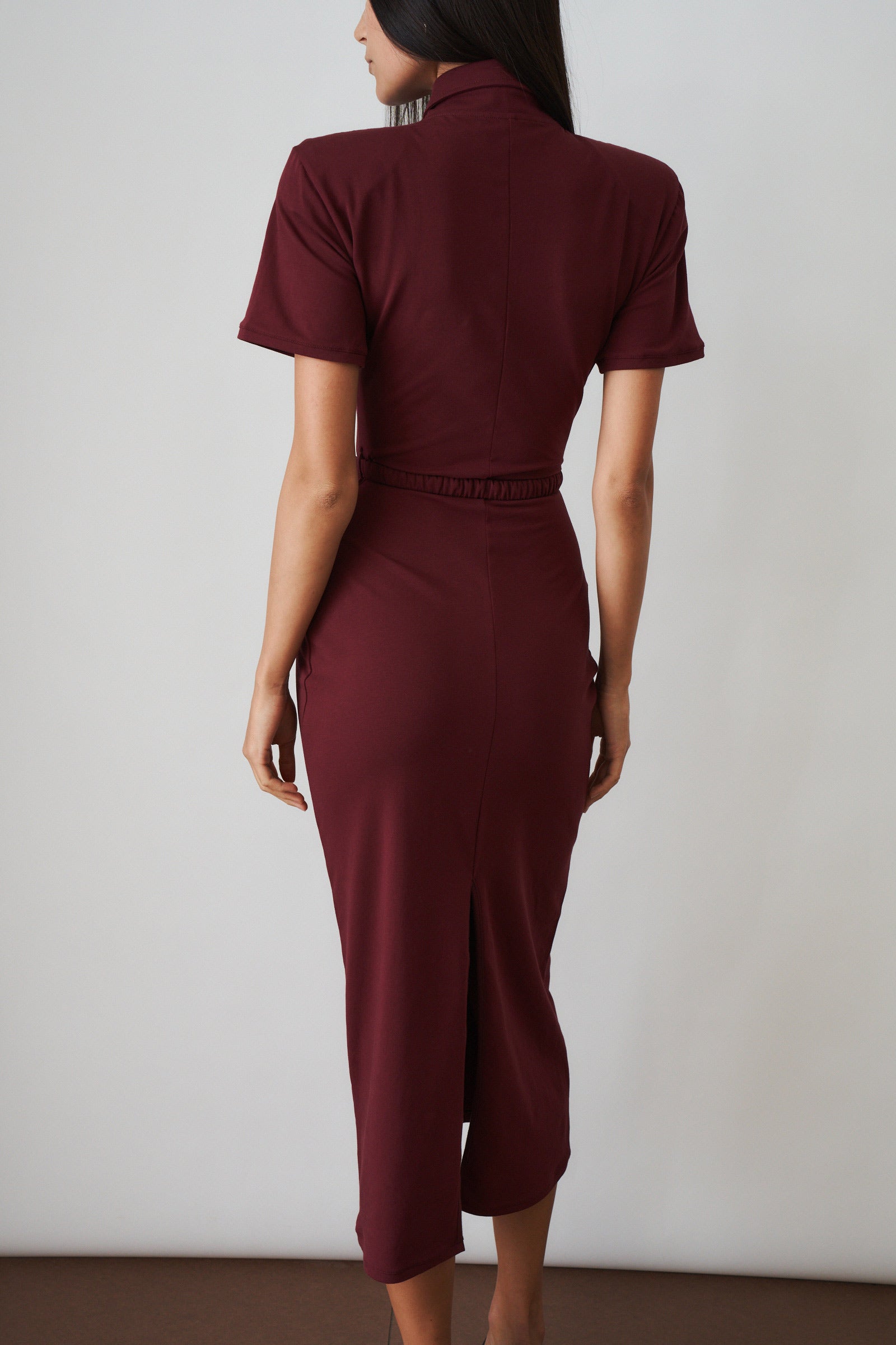 Long Polo Dress Bordeaux