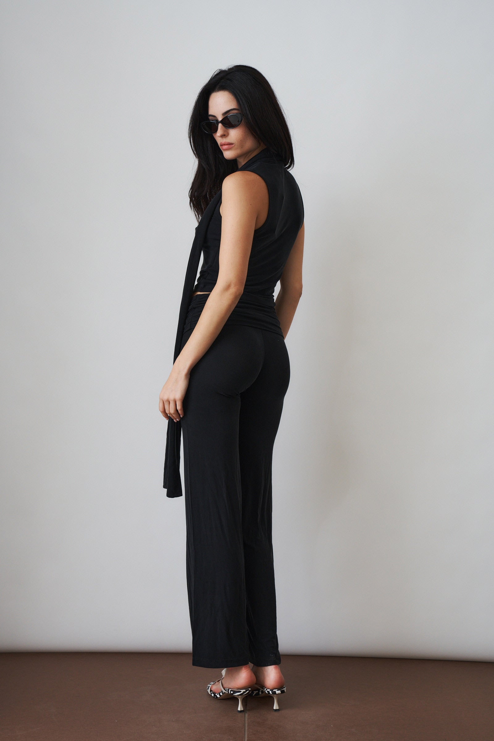 Ruched fold over pants