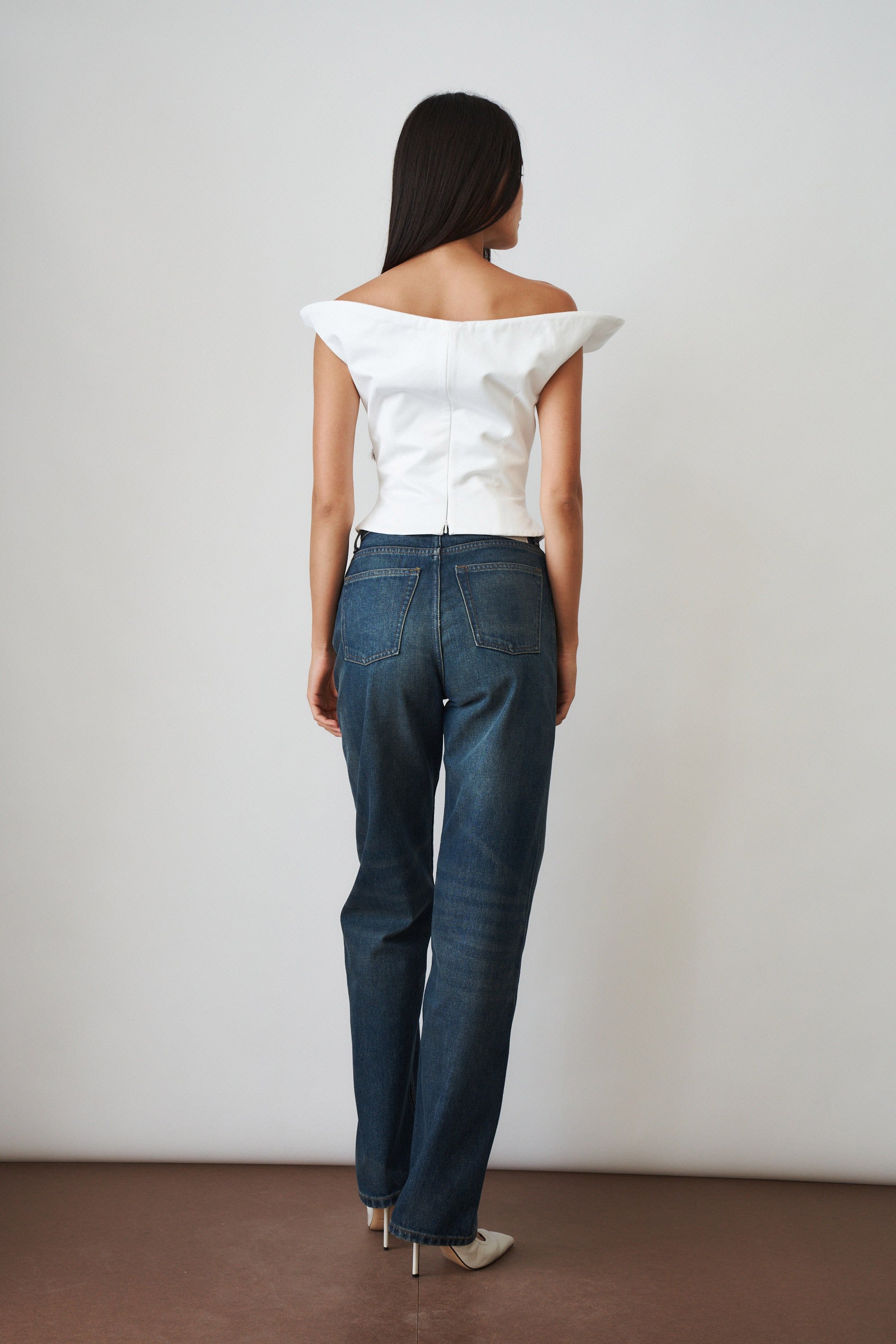 Sculptural Sleeveless Cotton Top