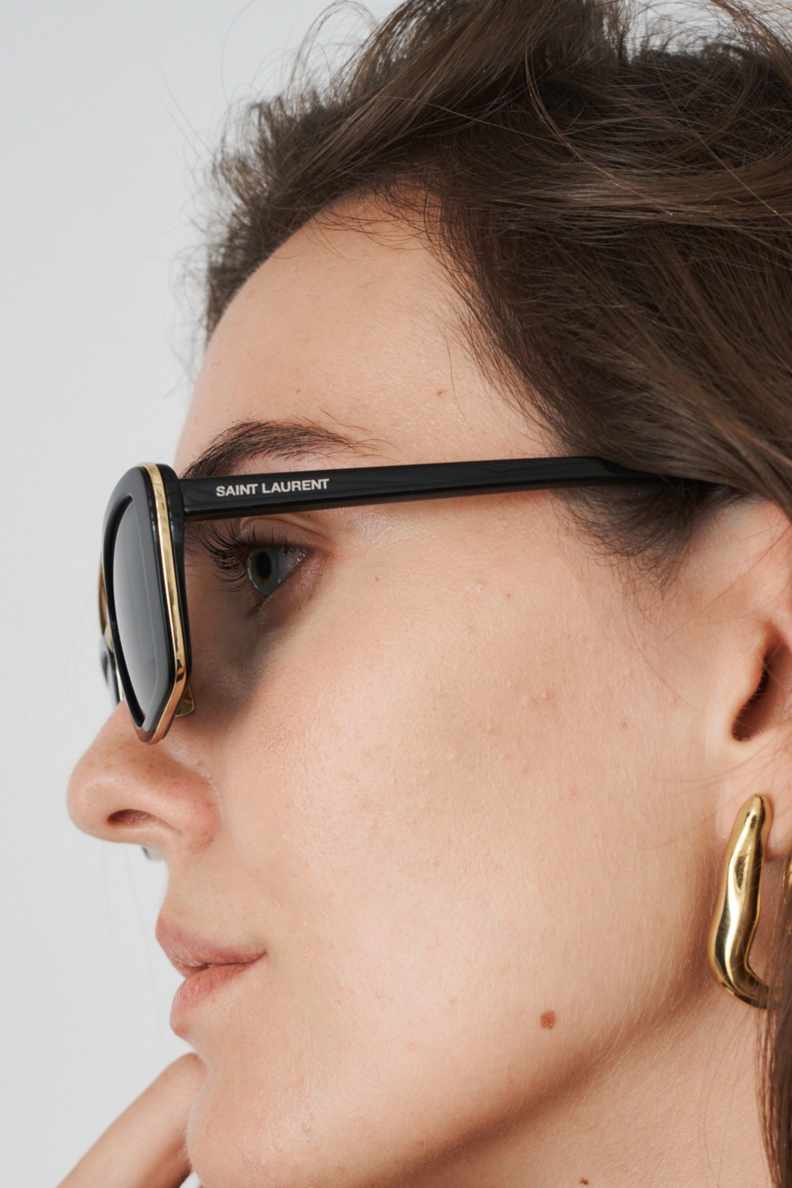 Black Gold Rectangle Sunglasses