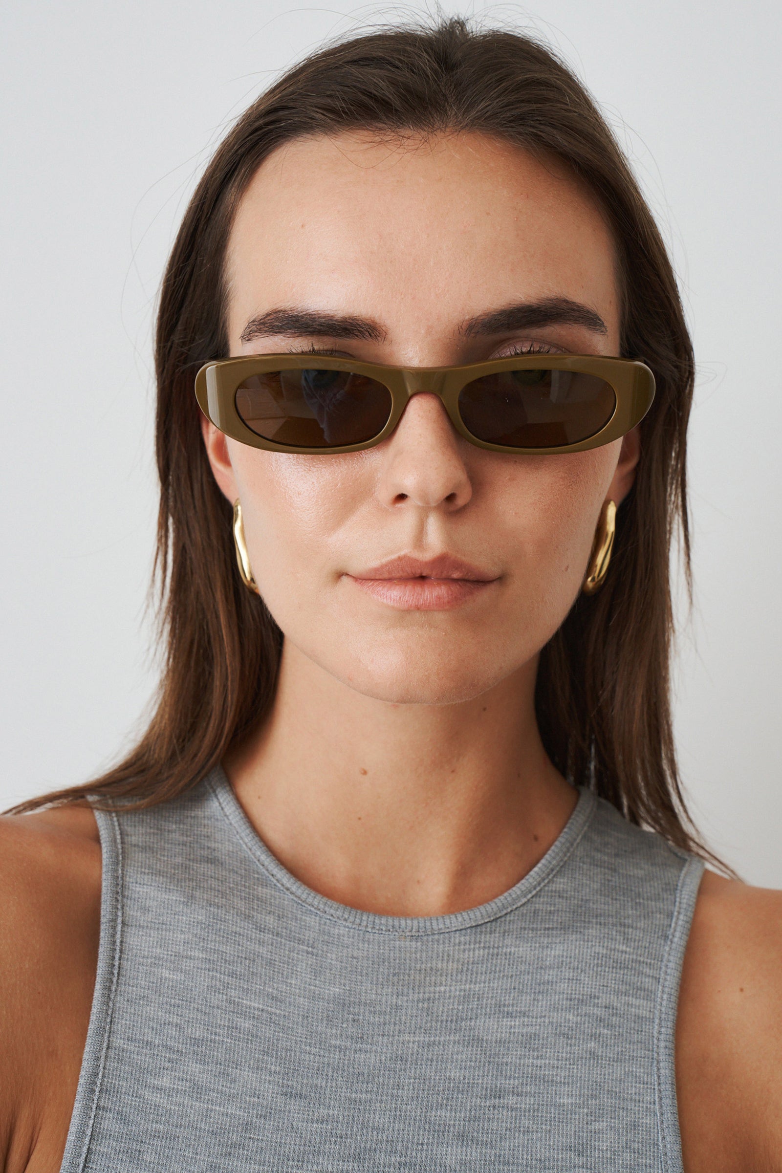Shade Olive Oval Sunglasses