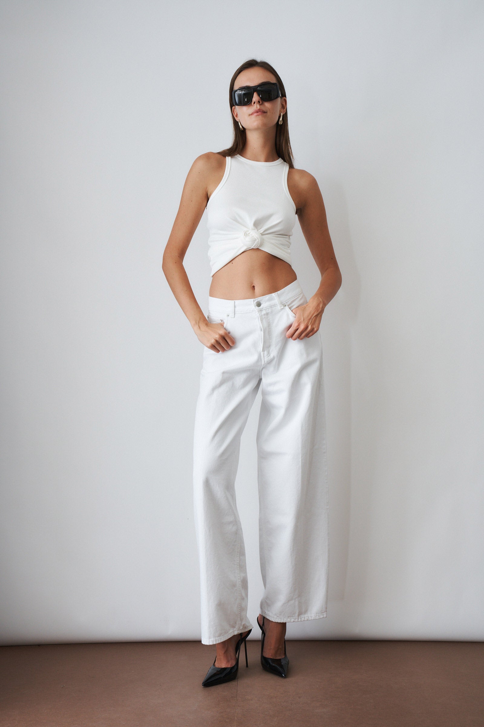 Knotted Tank Top Cream