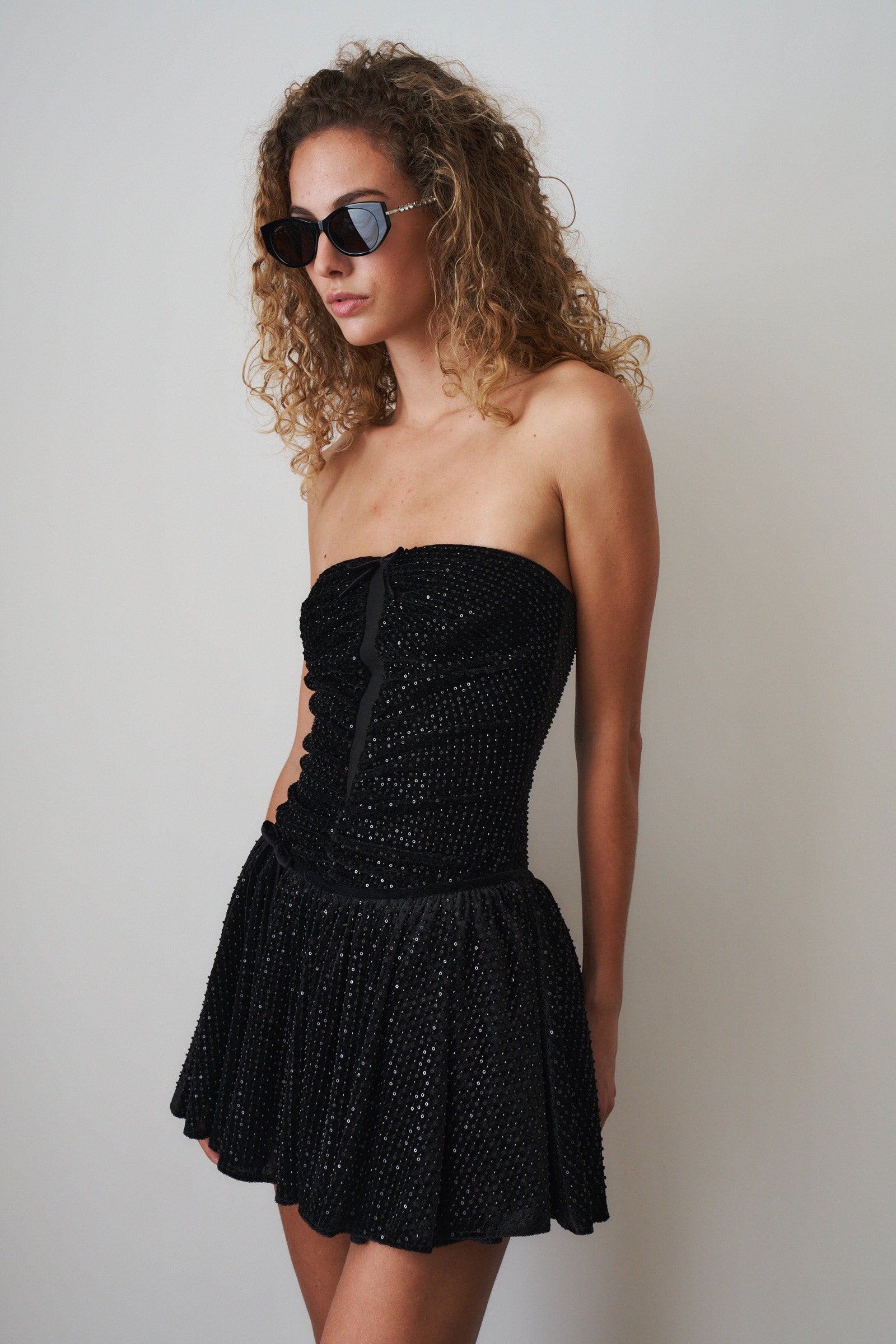 Audrey Sparkle Velvet Mini Dress