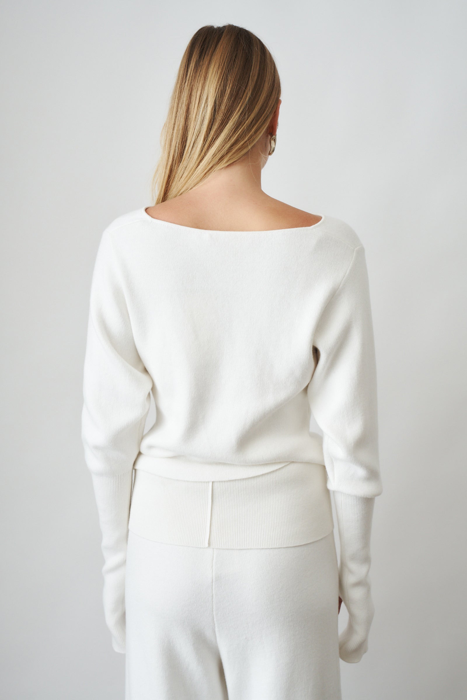 Off Shoulder Seam Long Sleeve Top