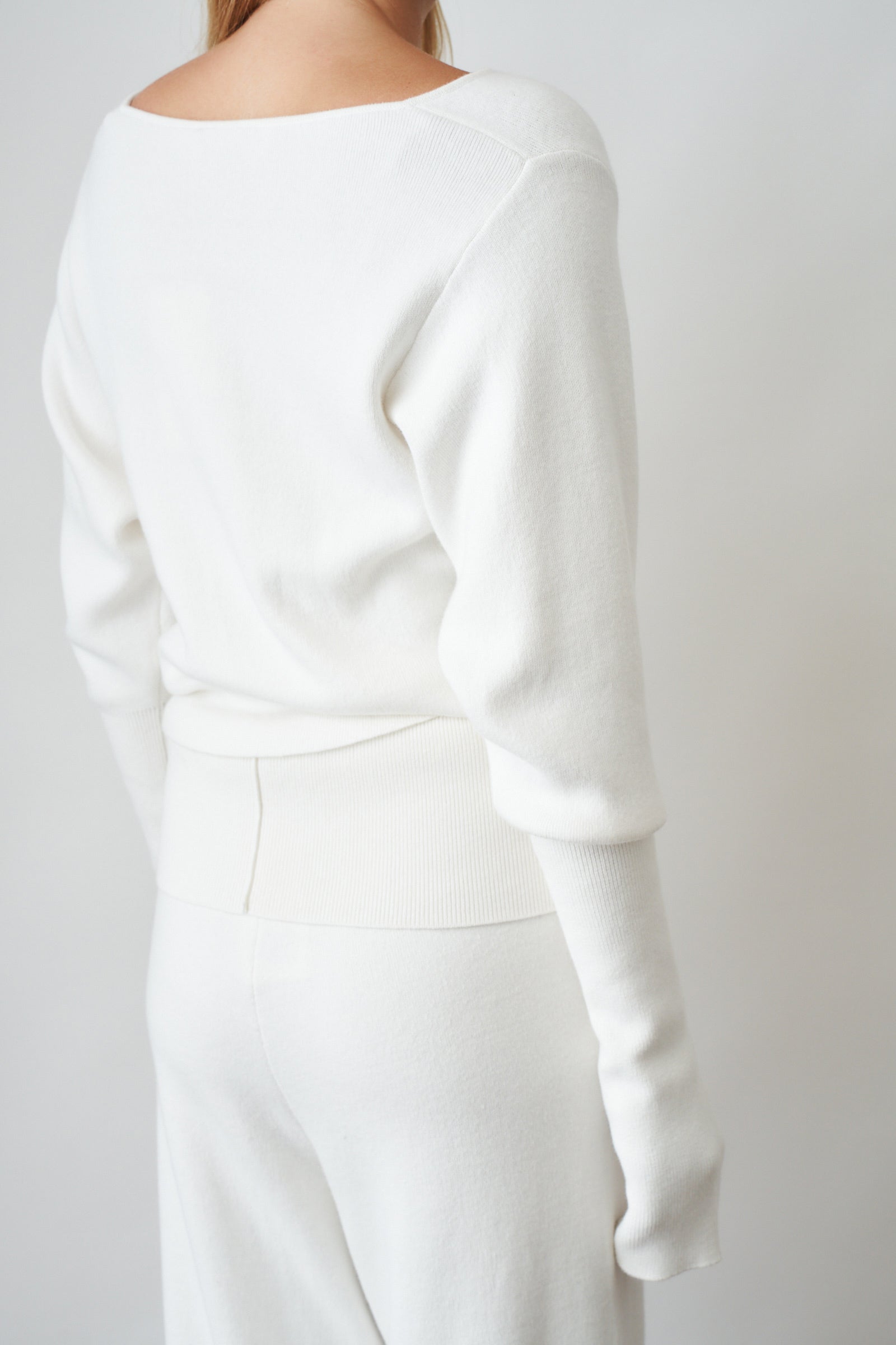 Off Shoulder Seam Long Sleeve Top