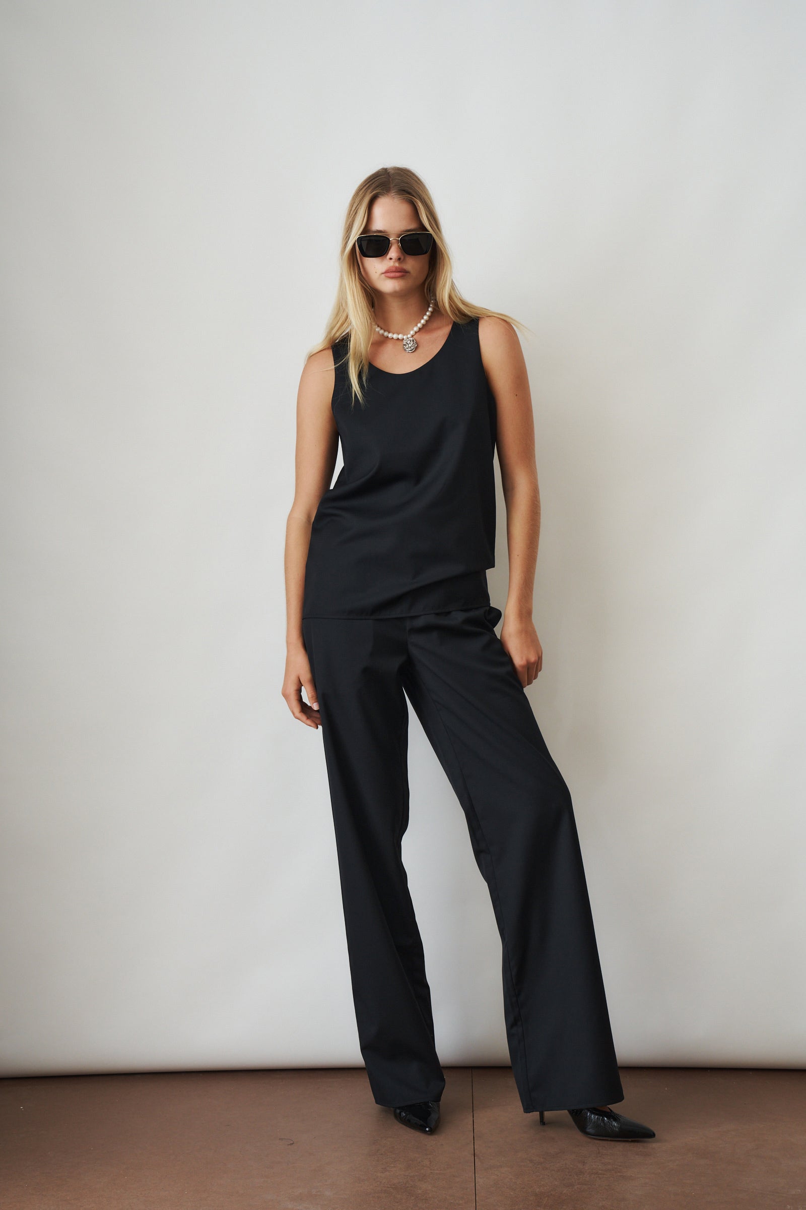 Fay Tailored Tank Top Black