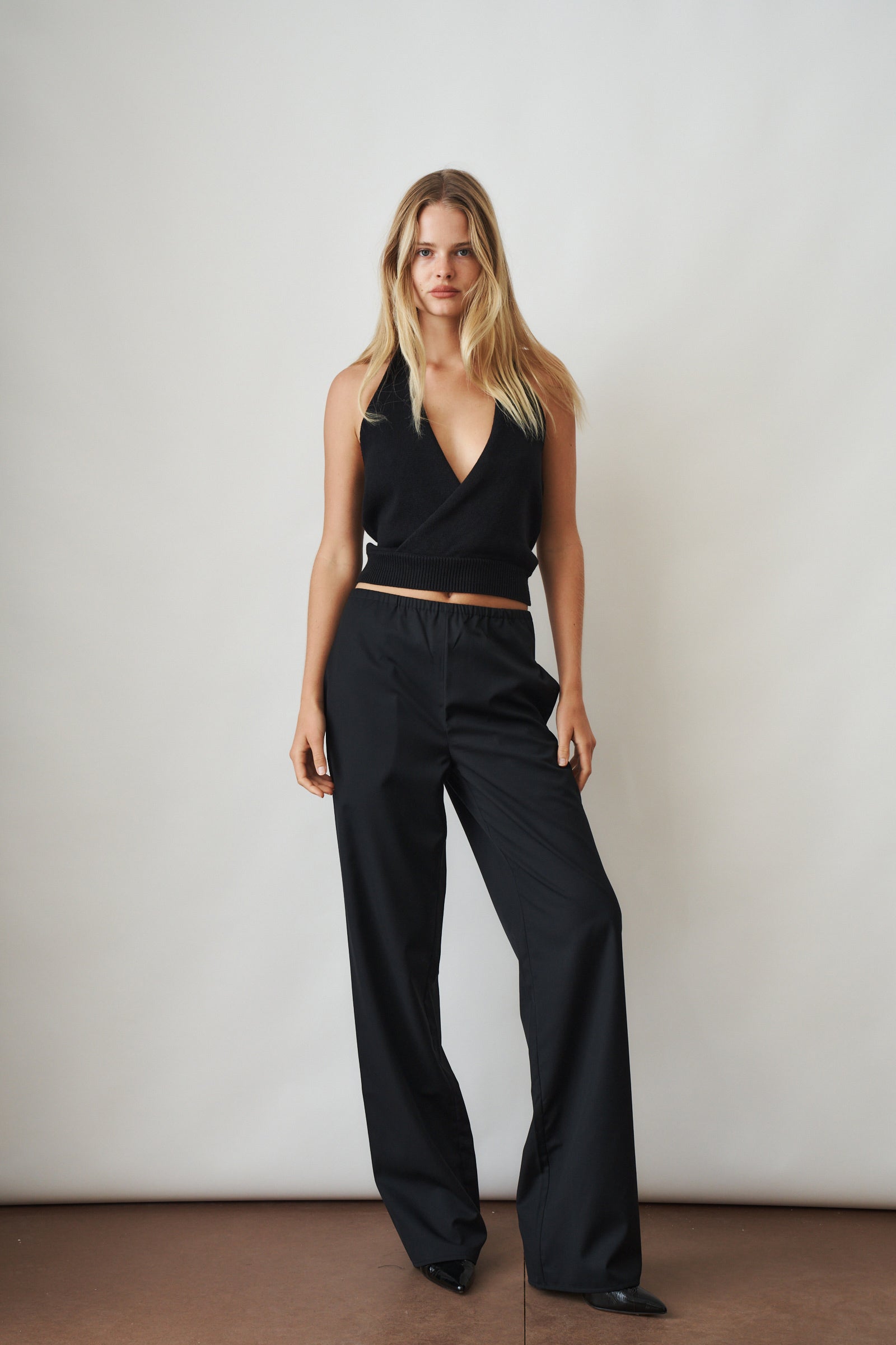 Knit Halter Top Black