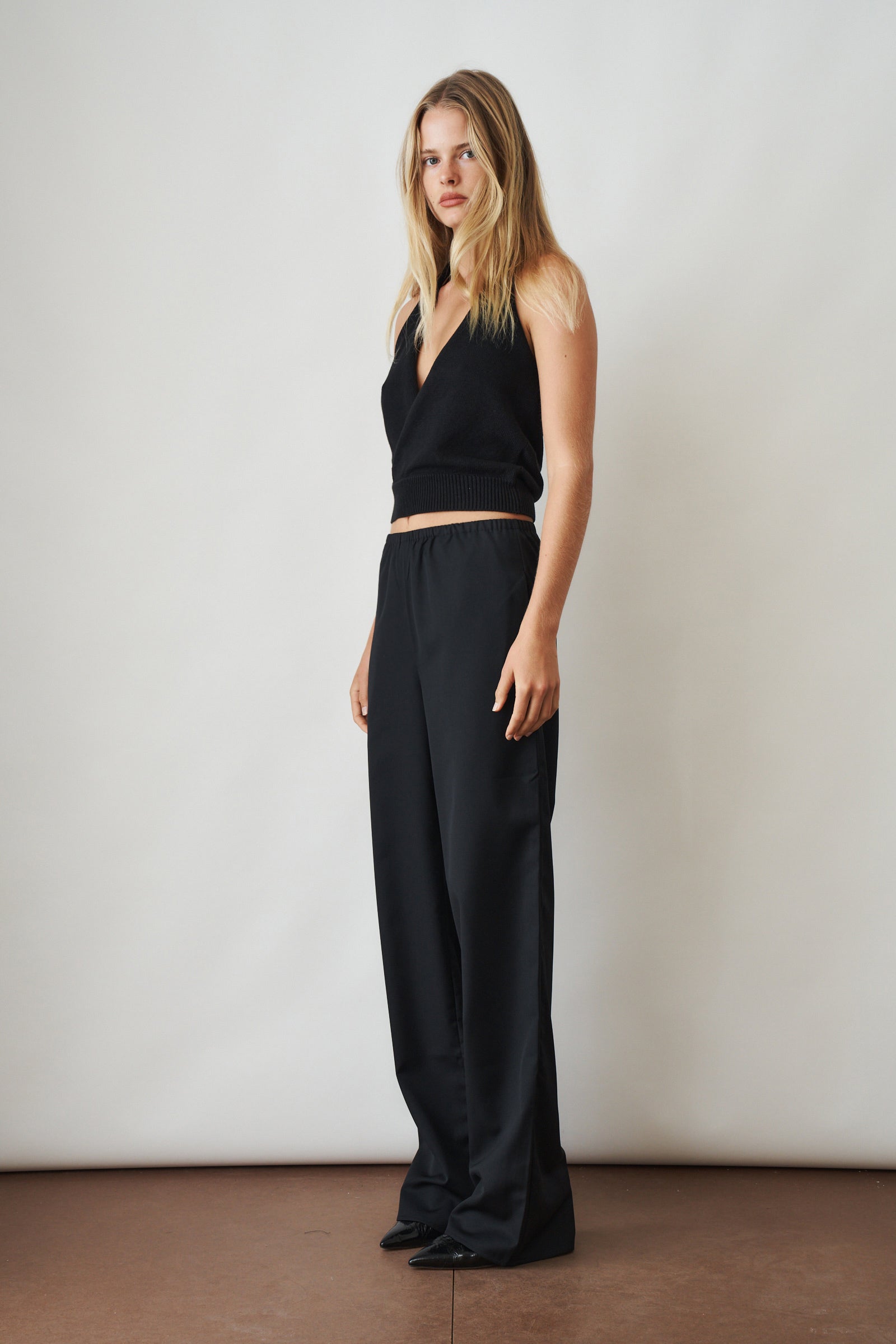 Knit Halter Top Black