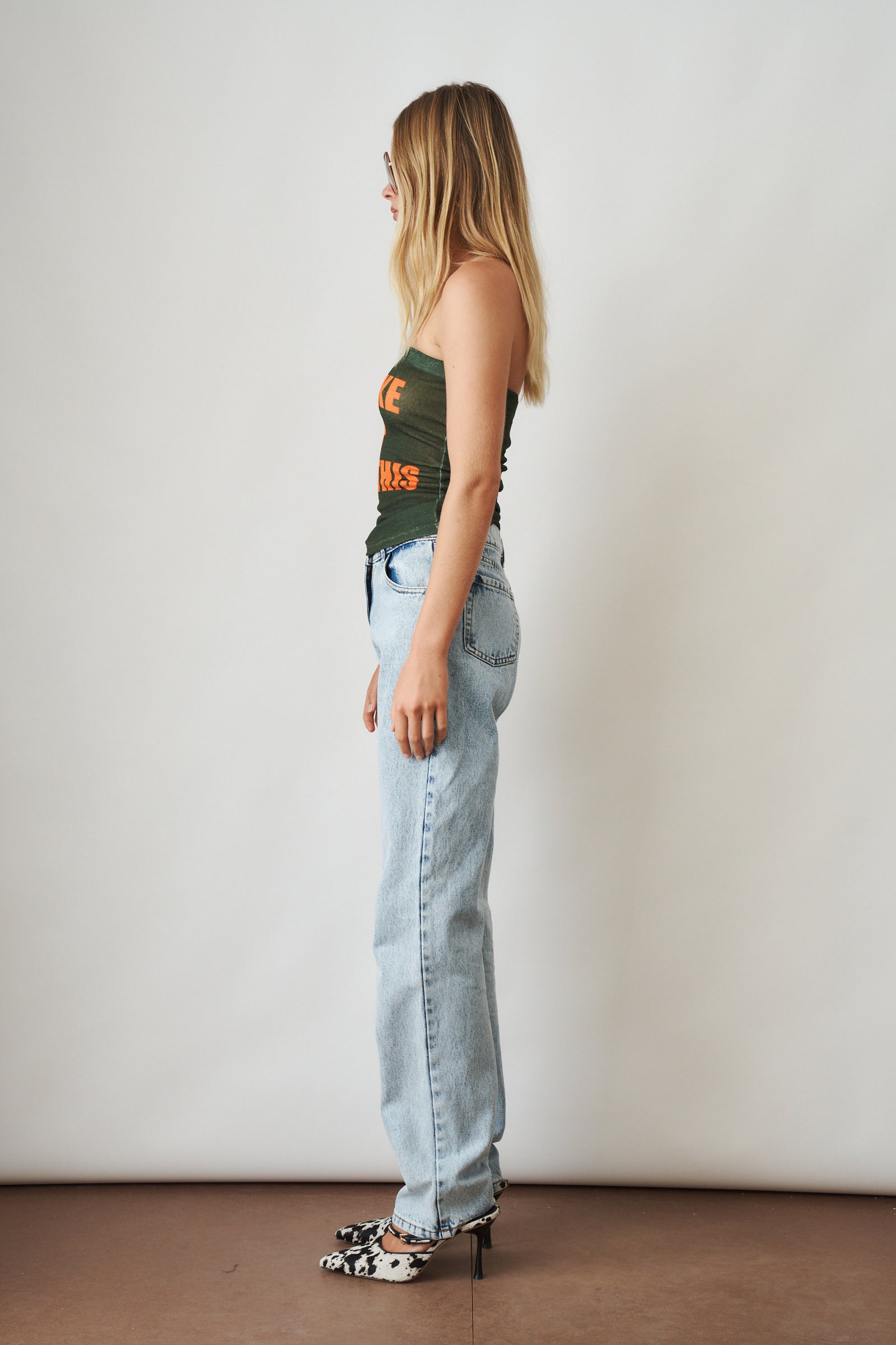 Straight Leg Denim Pants Light Blue