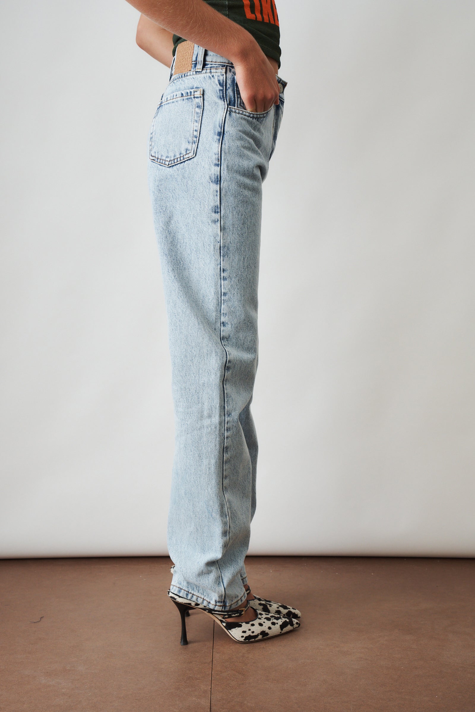 Straight Leg Denim Pants Light Blue