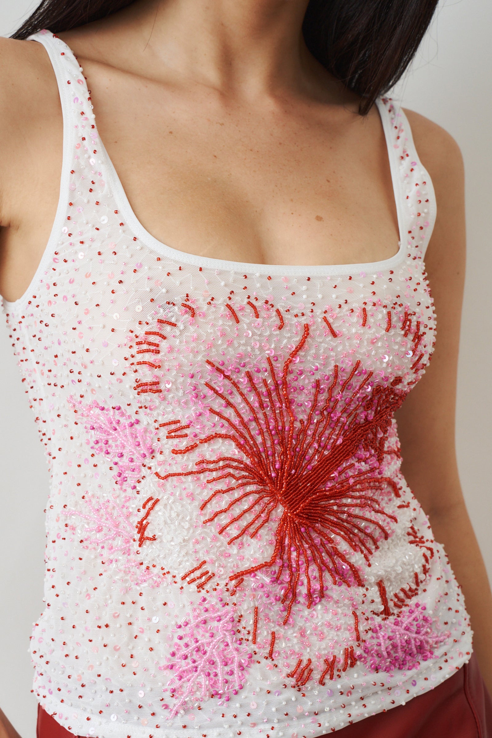 Hibiscus Beaded Top