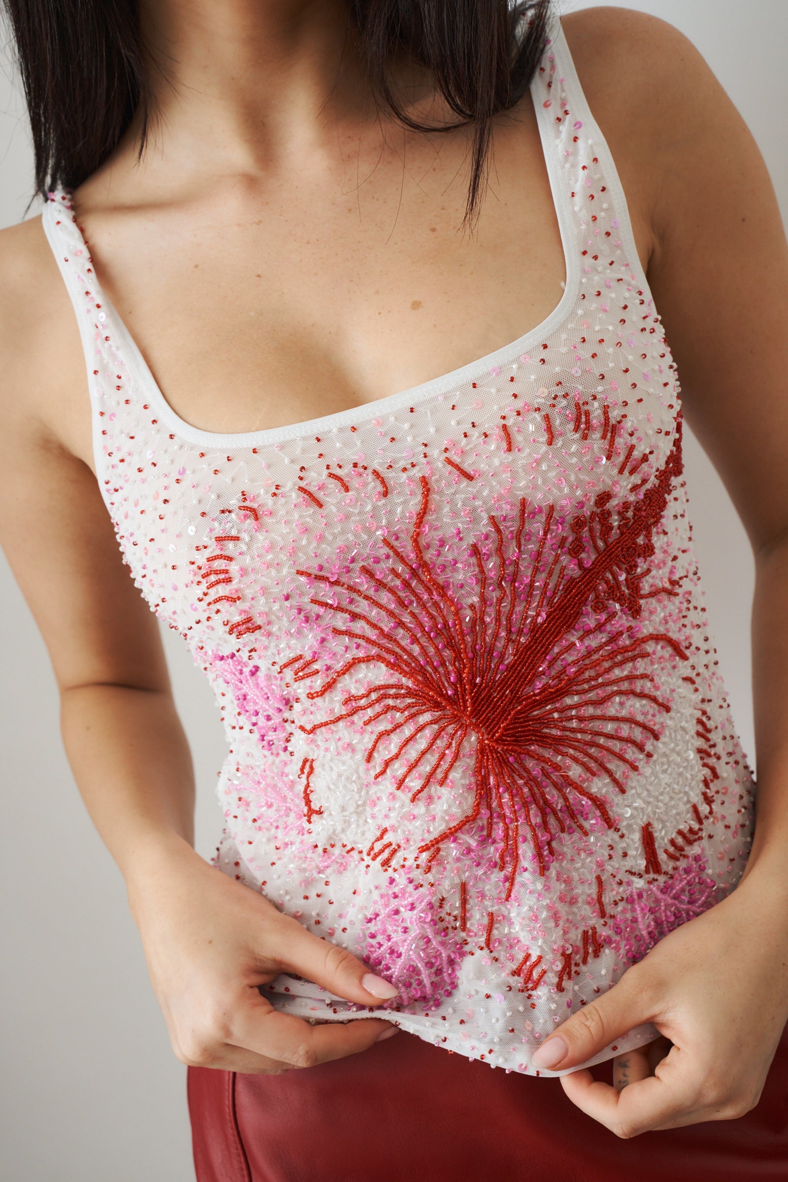 Hibiscus Beaded Top