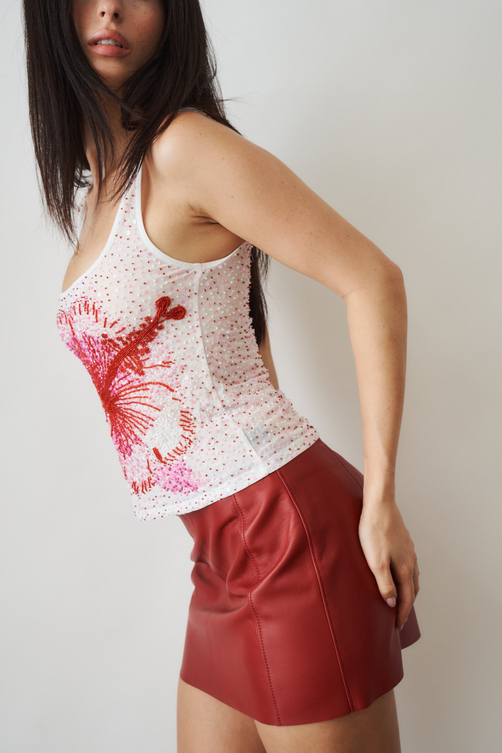 Hibiscus Beaded Top