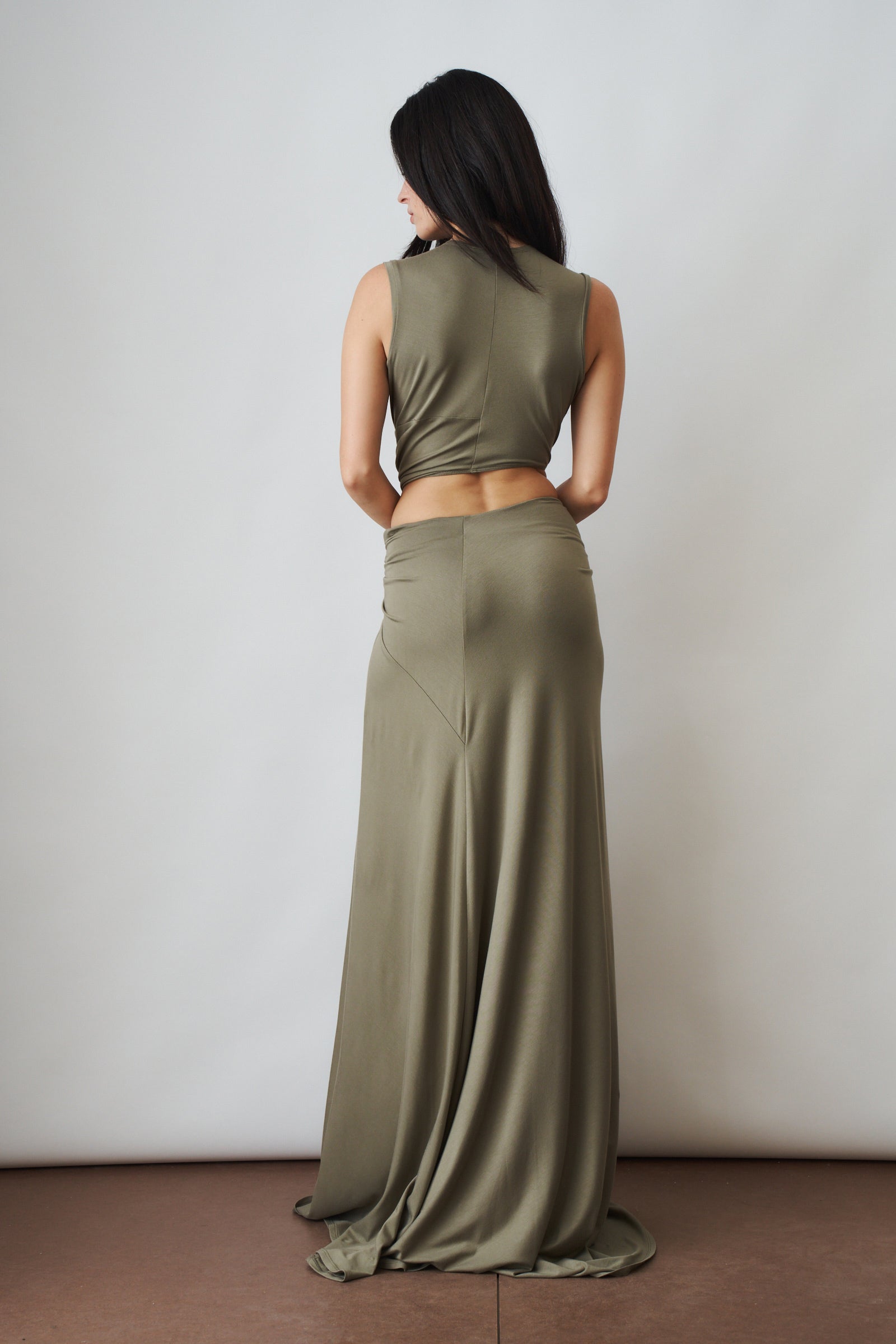 Triple Loop Dress Khaki