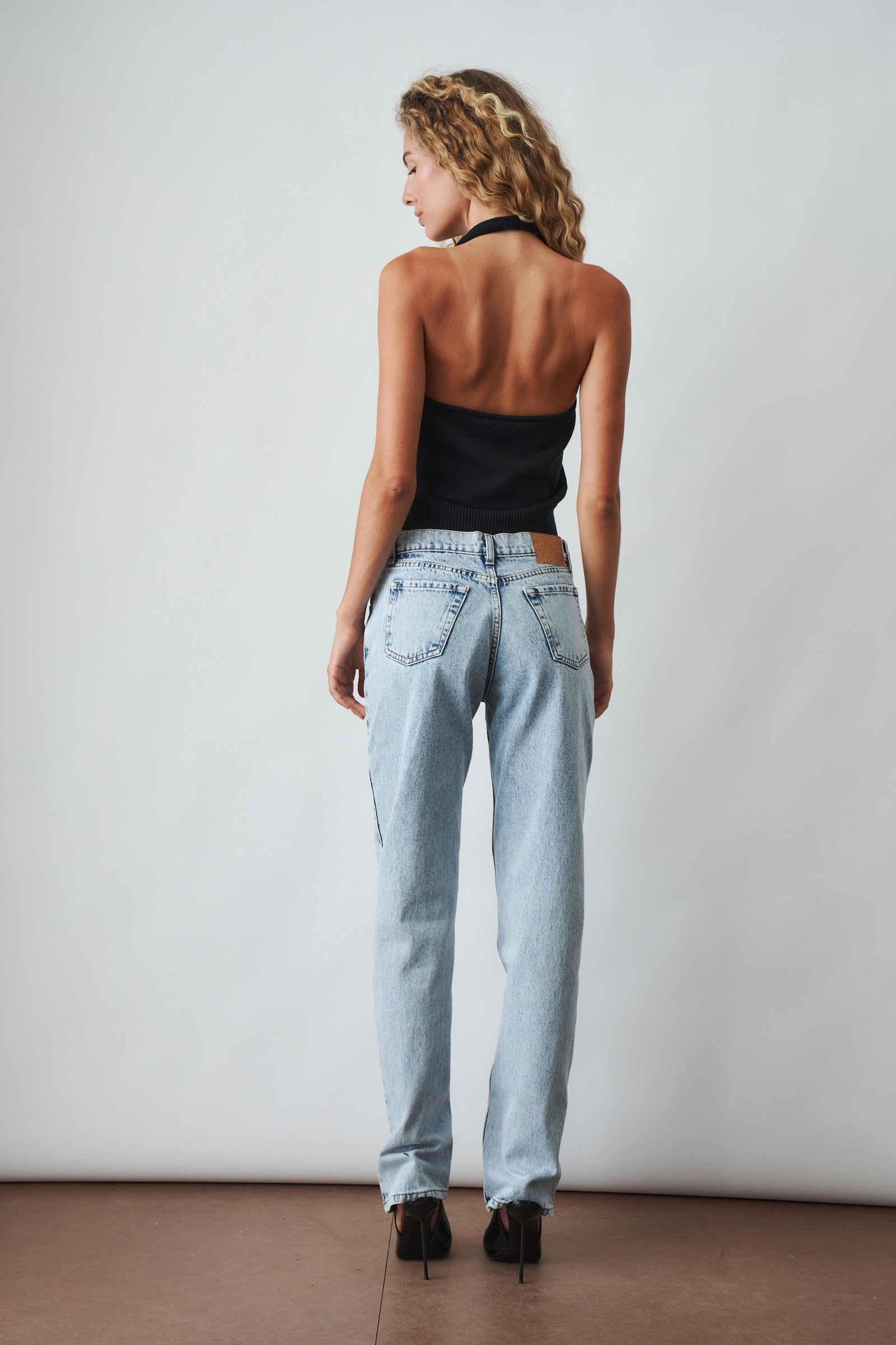 Knit Halter Top Black