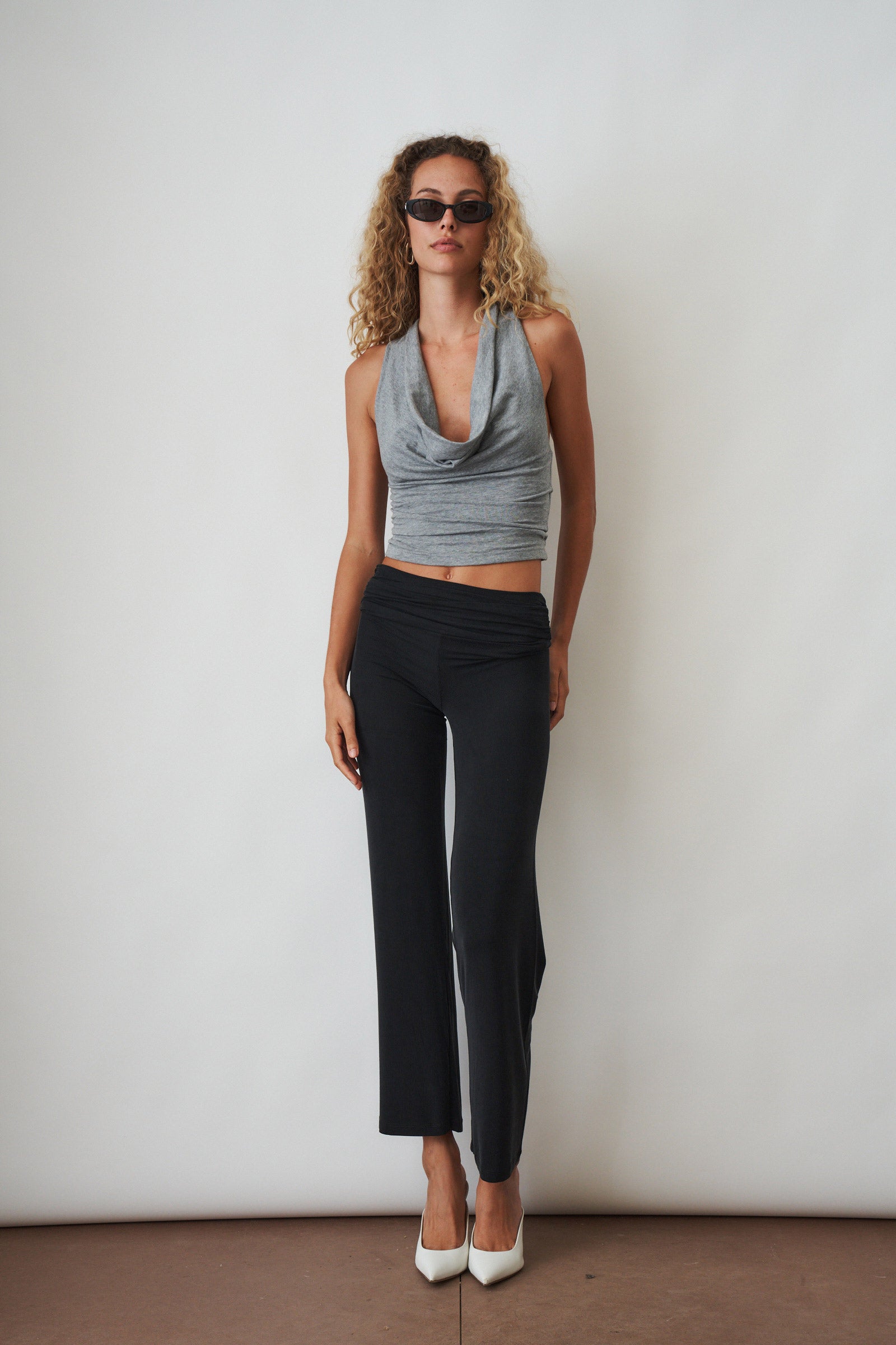 Ruched fold over pants