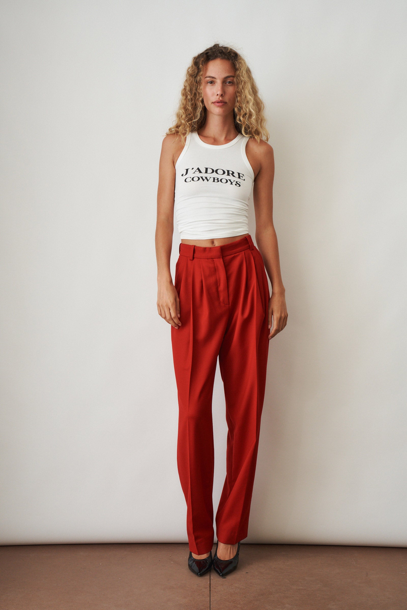 Red Wool Trousers