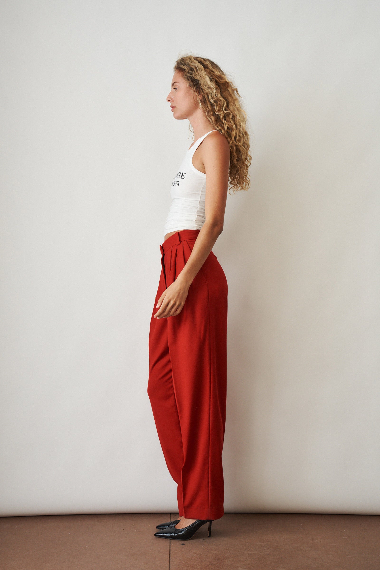 Red Wool Trousers