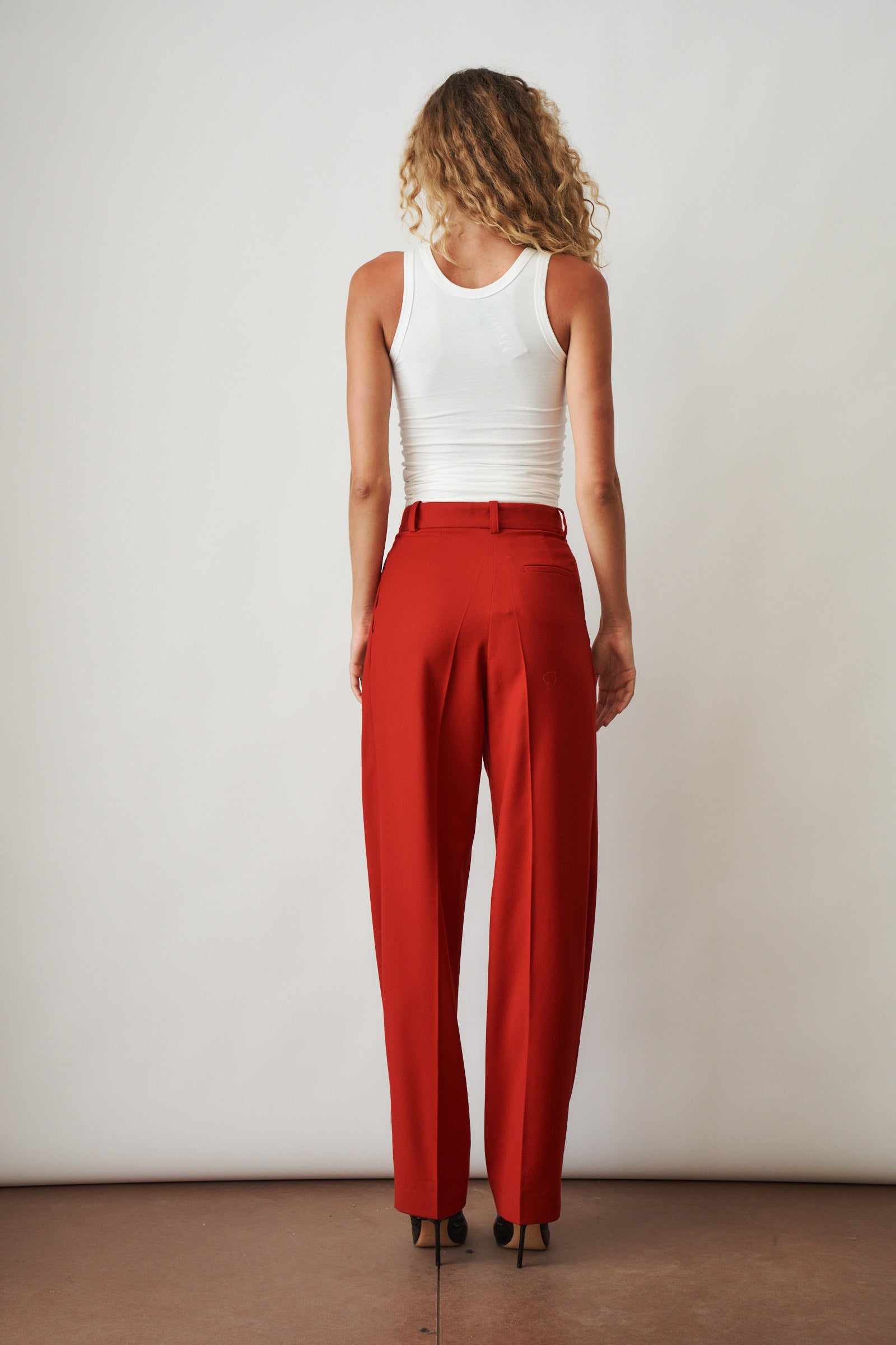 Red Wool Trousers