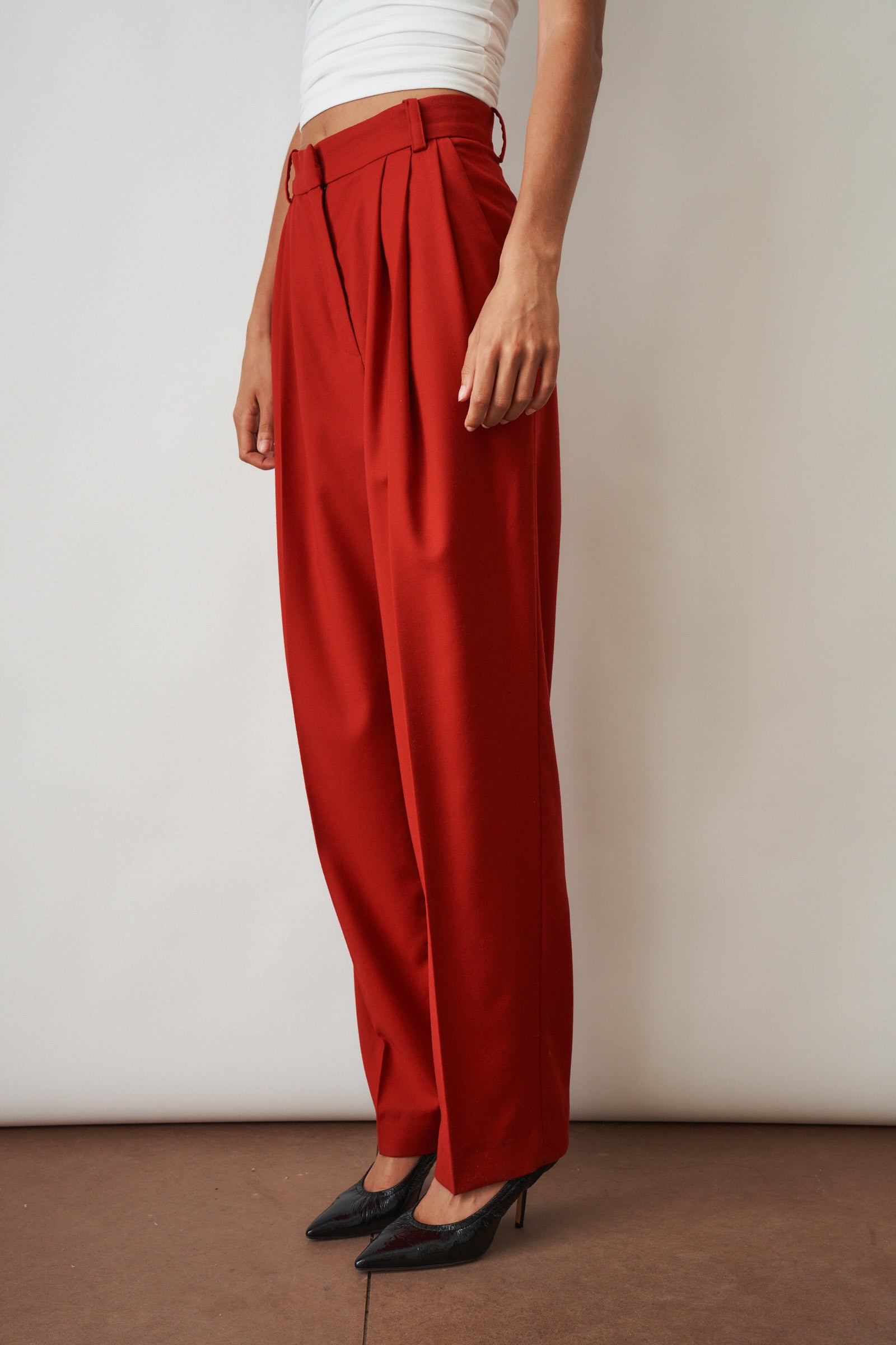 Red Wool Trousers