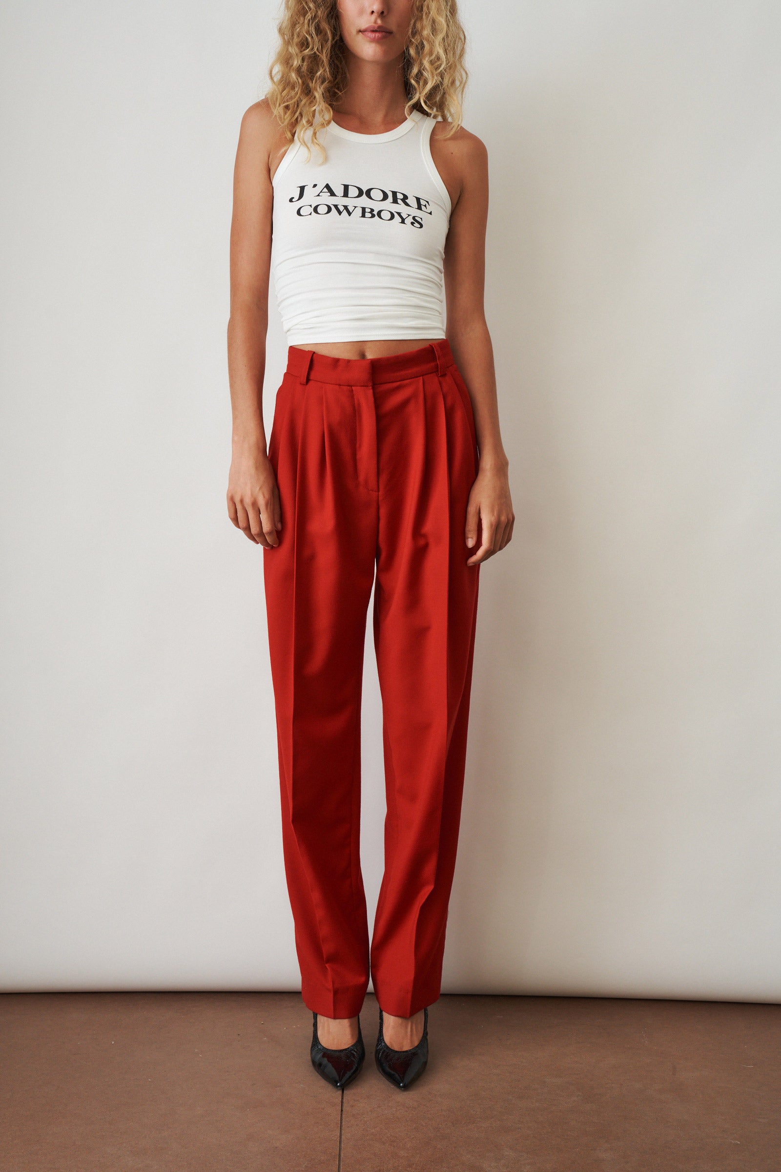 Red Wool Trousers