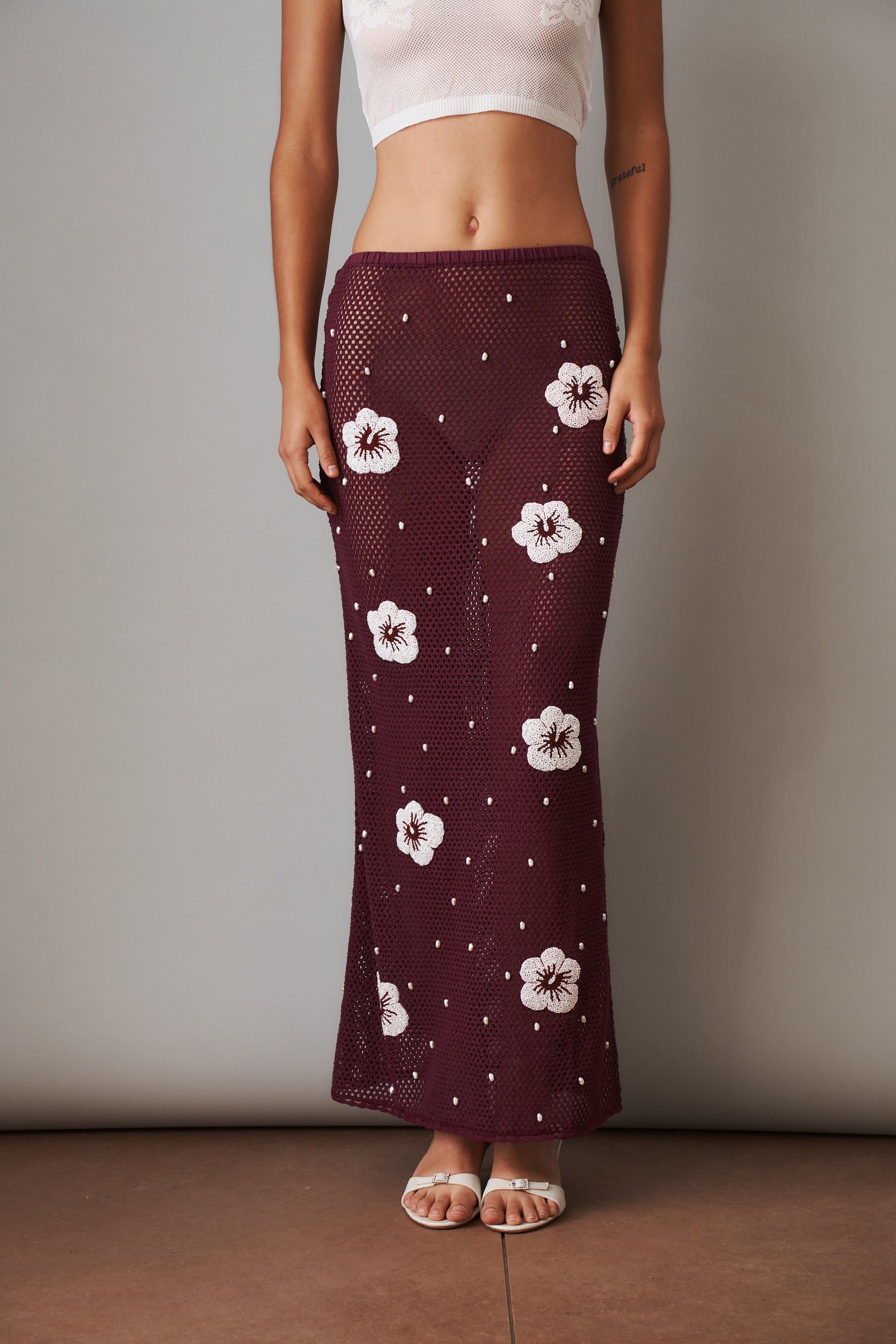 Treasure Hibiscus Plum Skirt