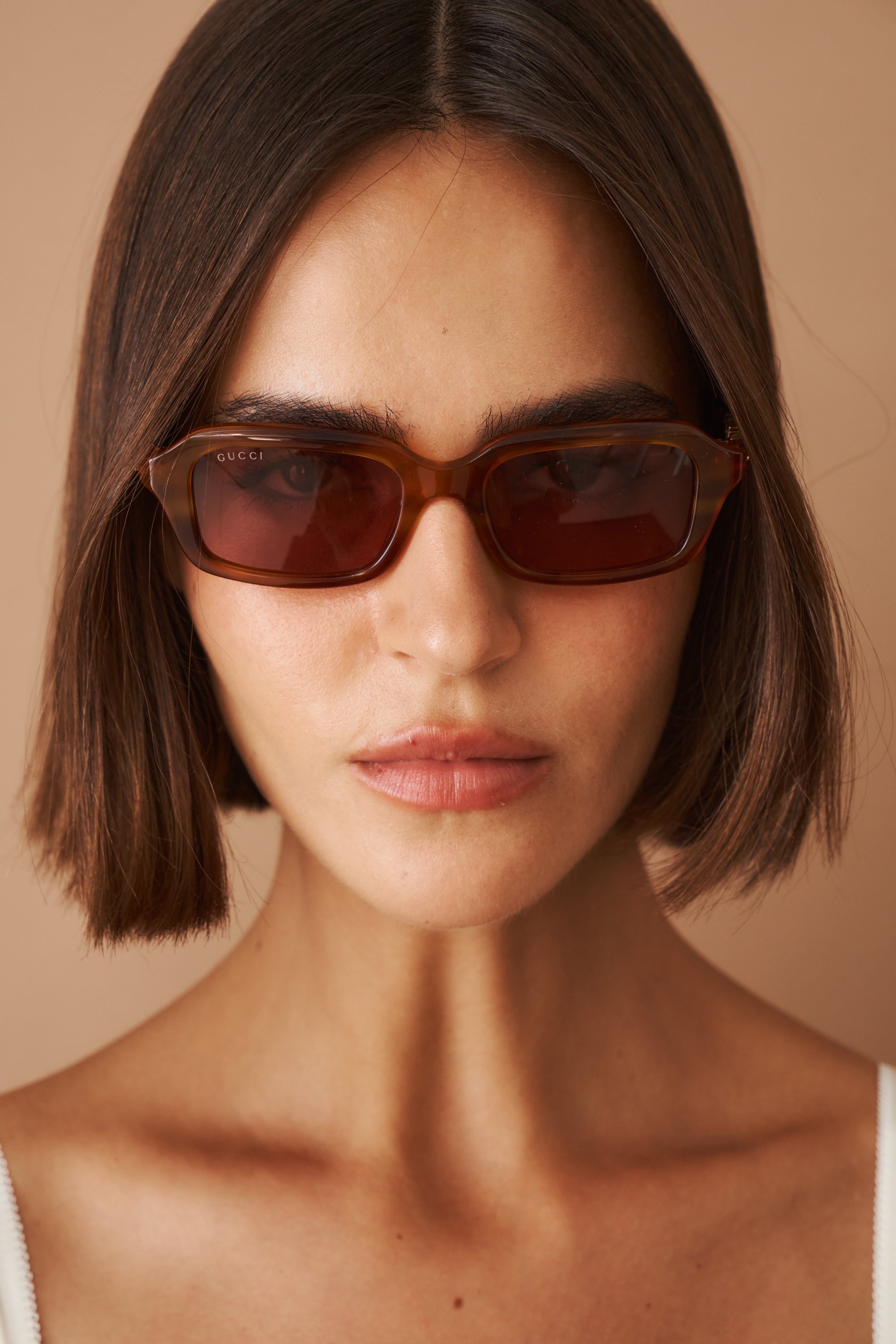 Narrow Light Havana Sunglasses