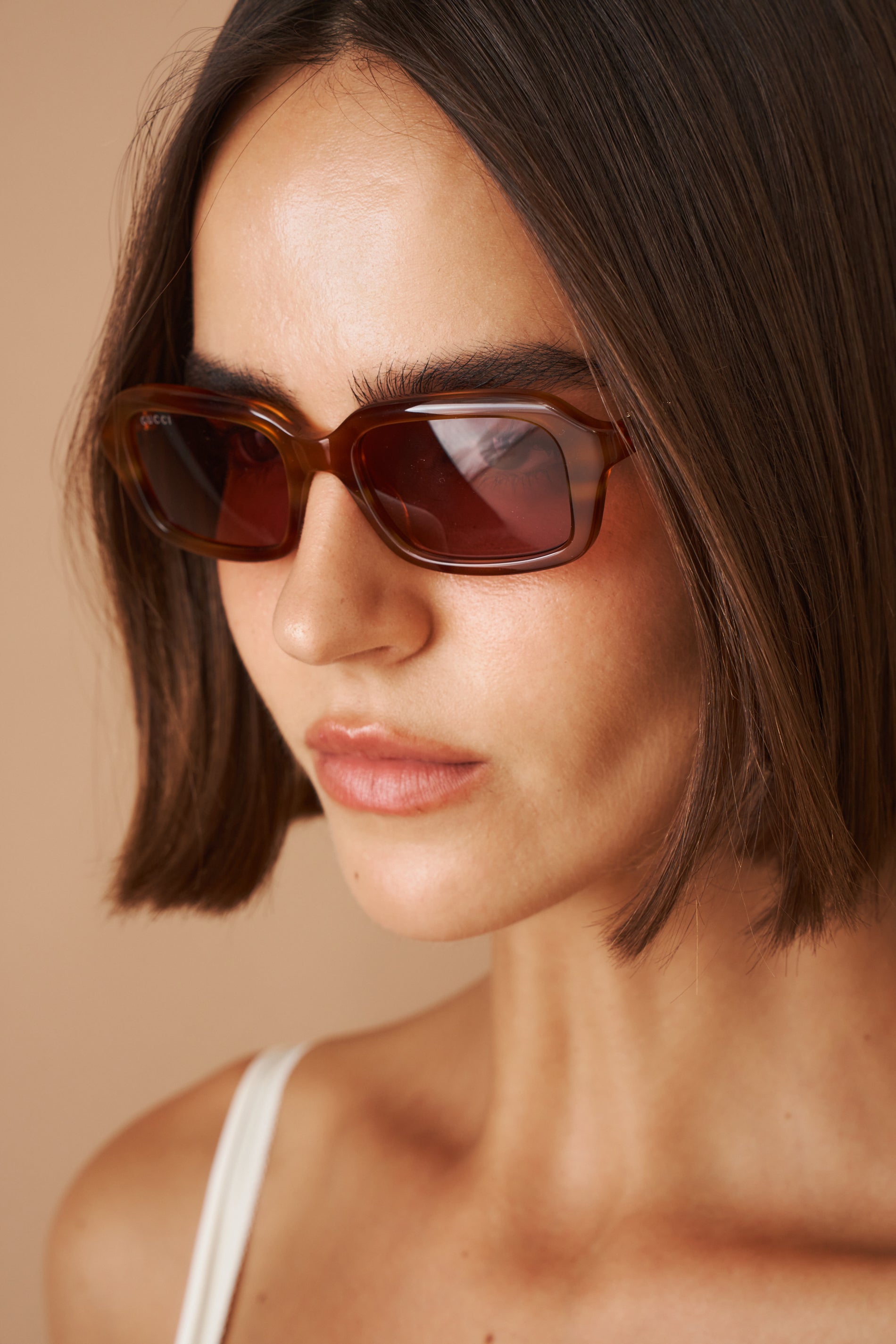 Narrow Light Havana Sunglasses