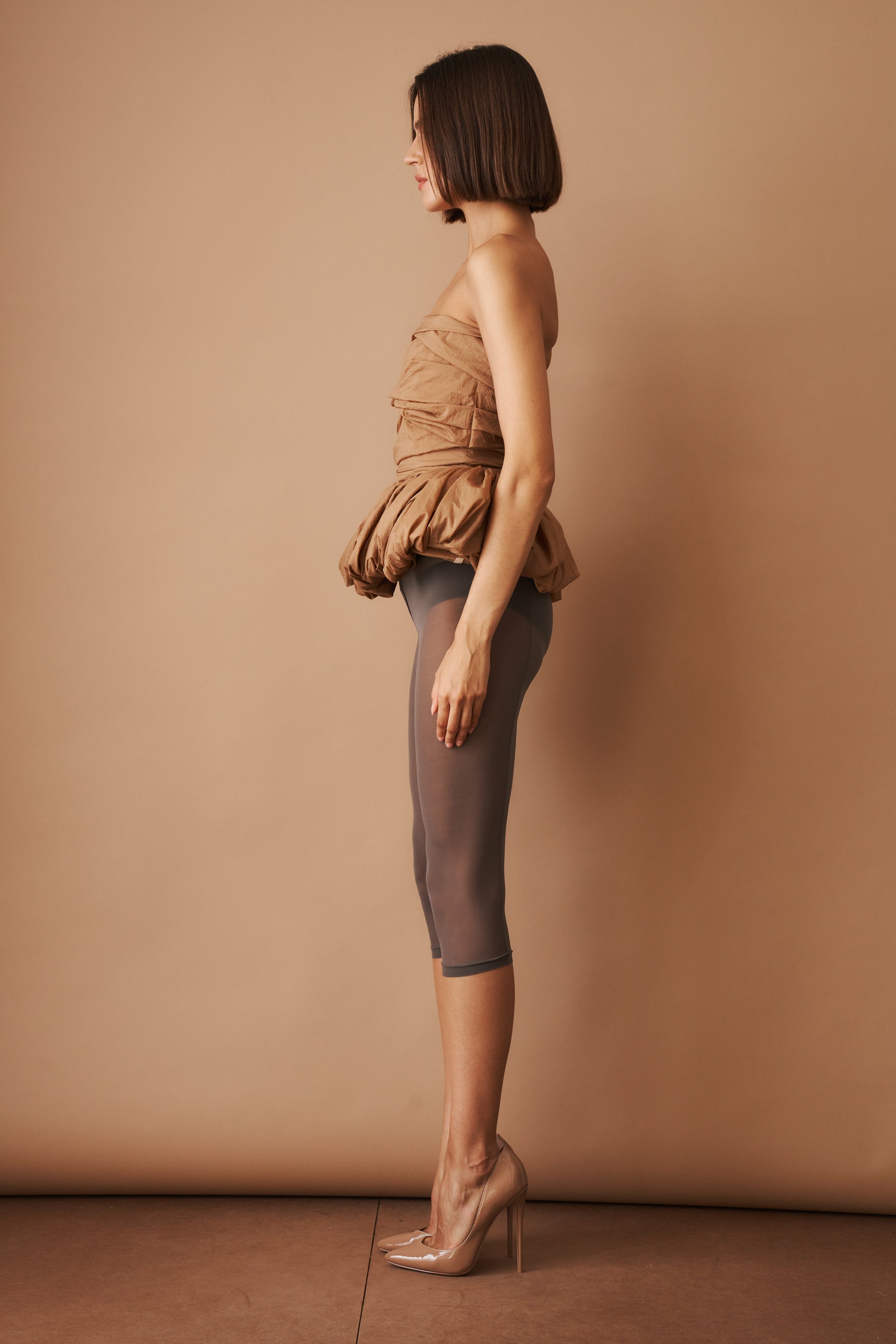 Ruched Balloon Corset Bronze