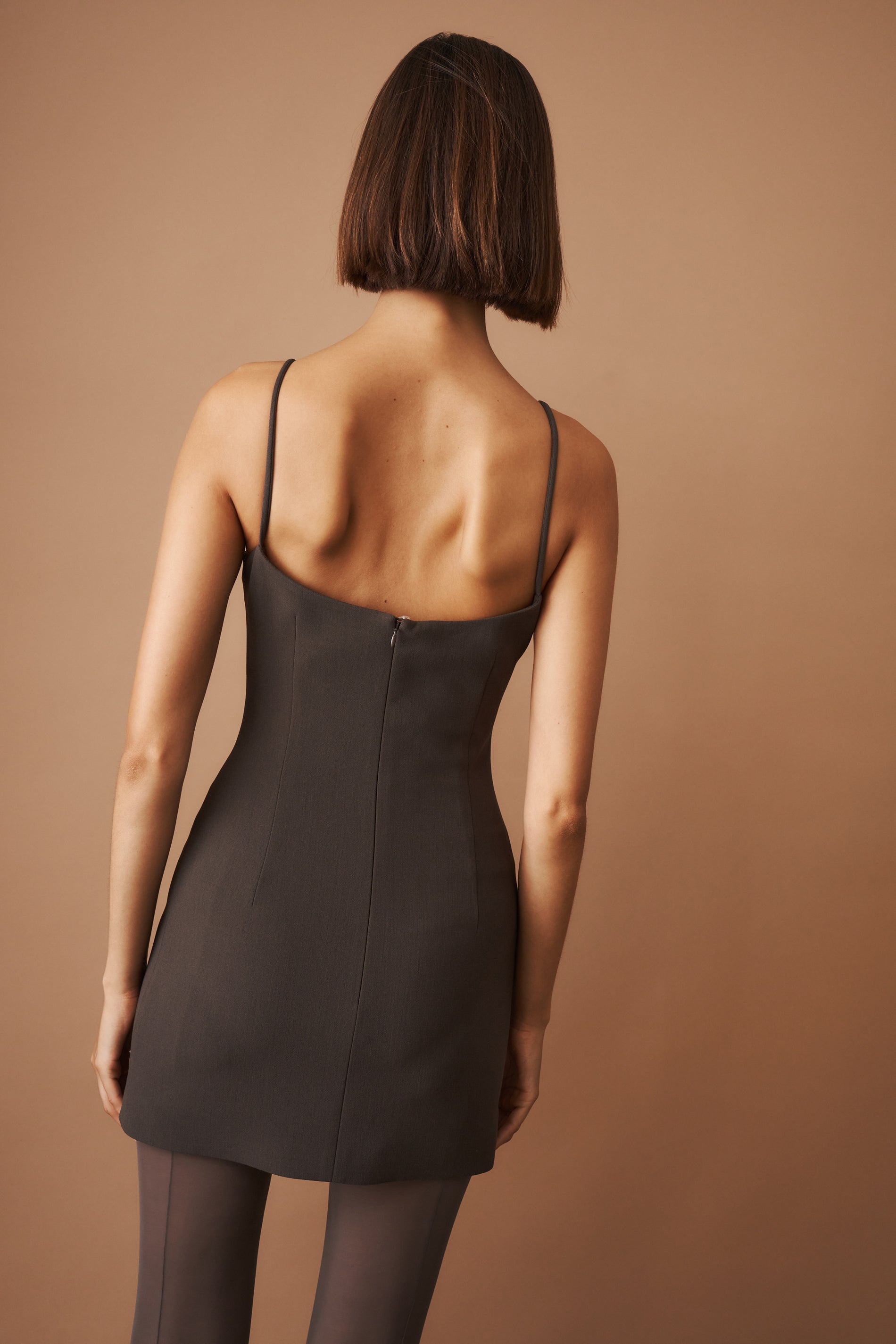 Rosette Mini Dress Brown