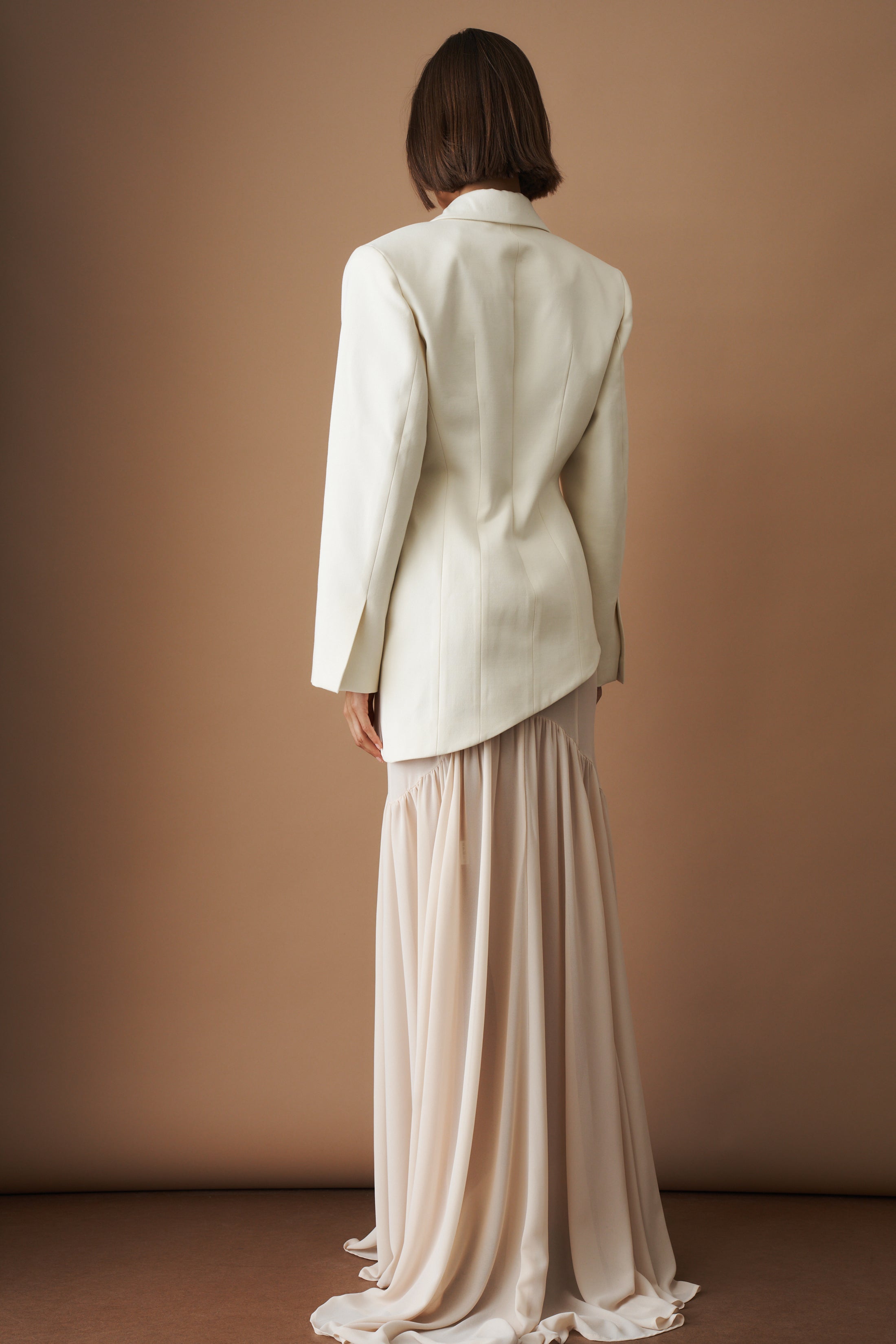 Asymmetric Blazer Eggshell