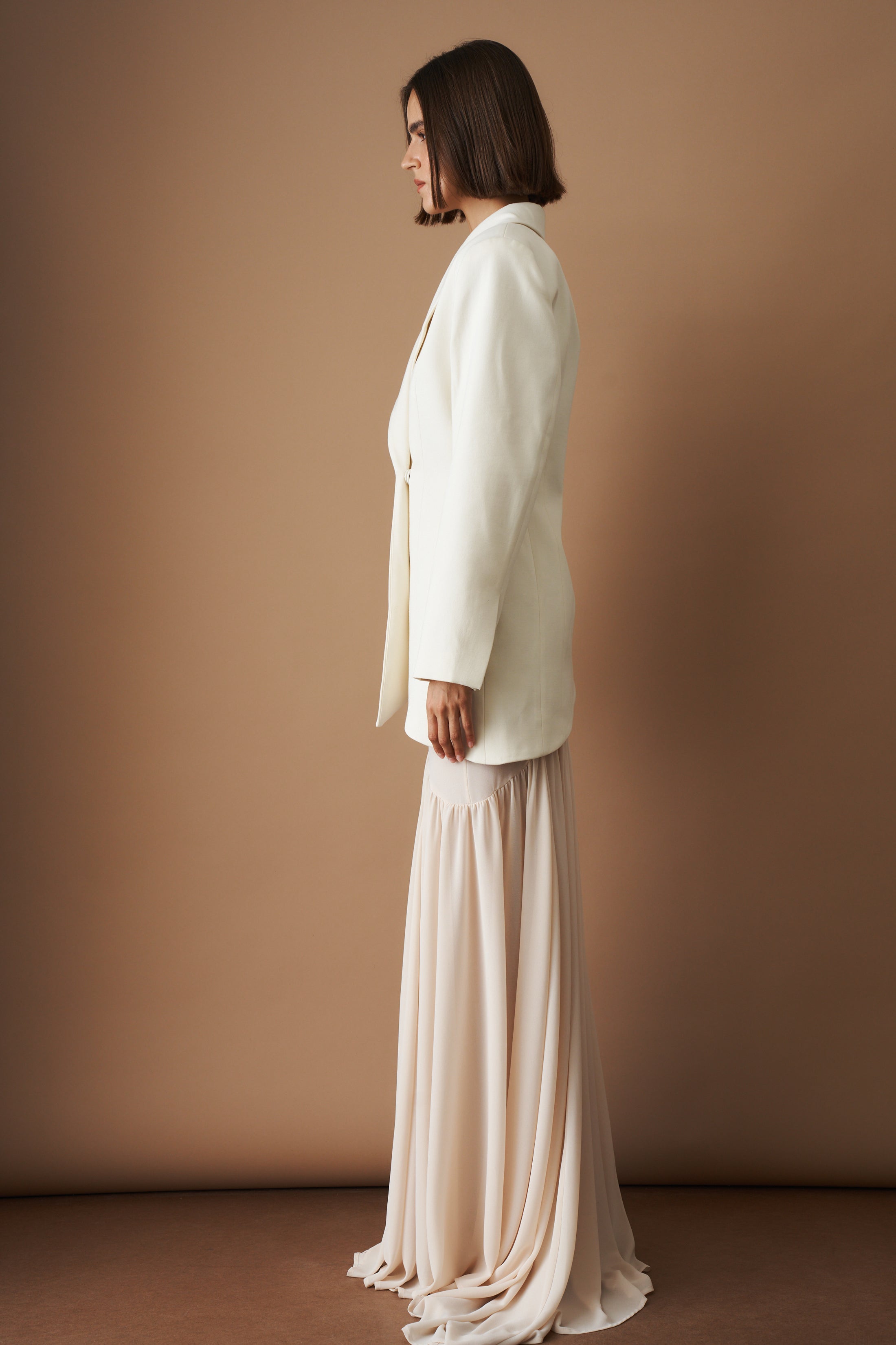 Asymmetric Blazer Eggshell