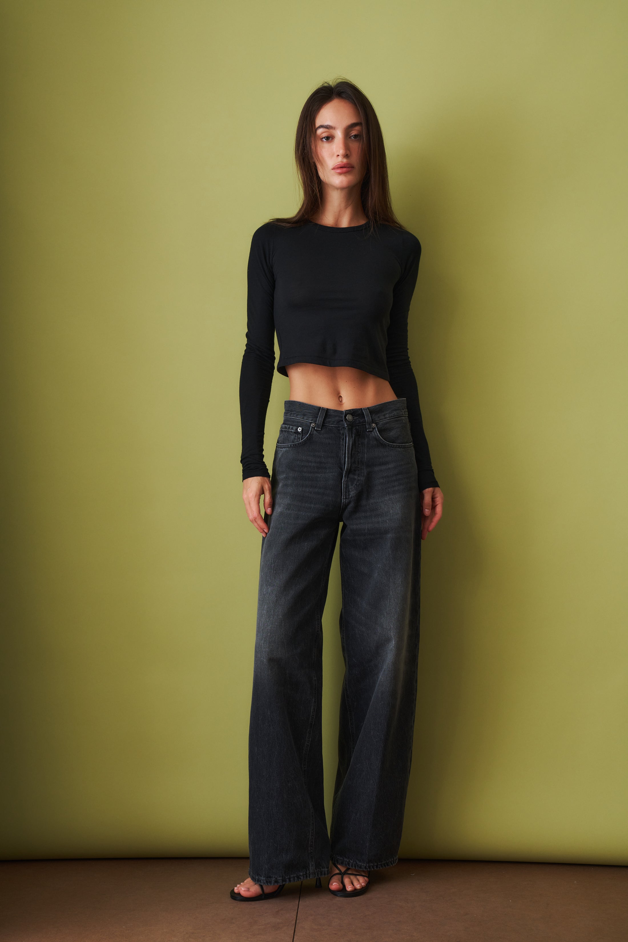 Long Sleeve Baby Tee Black - DÉSORDRE