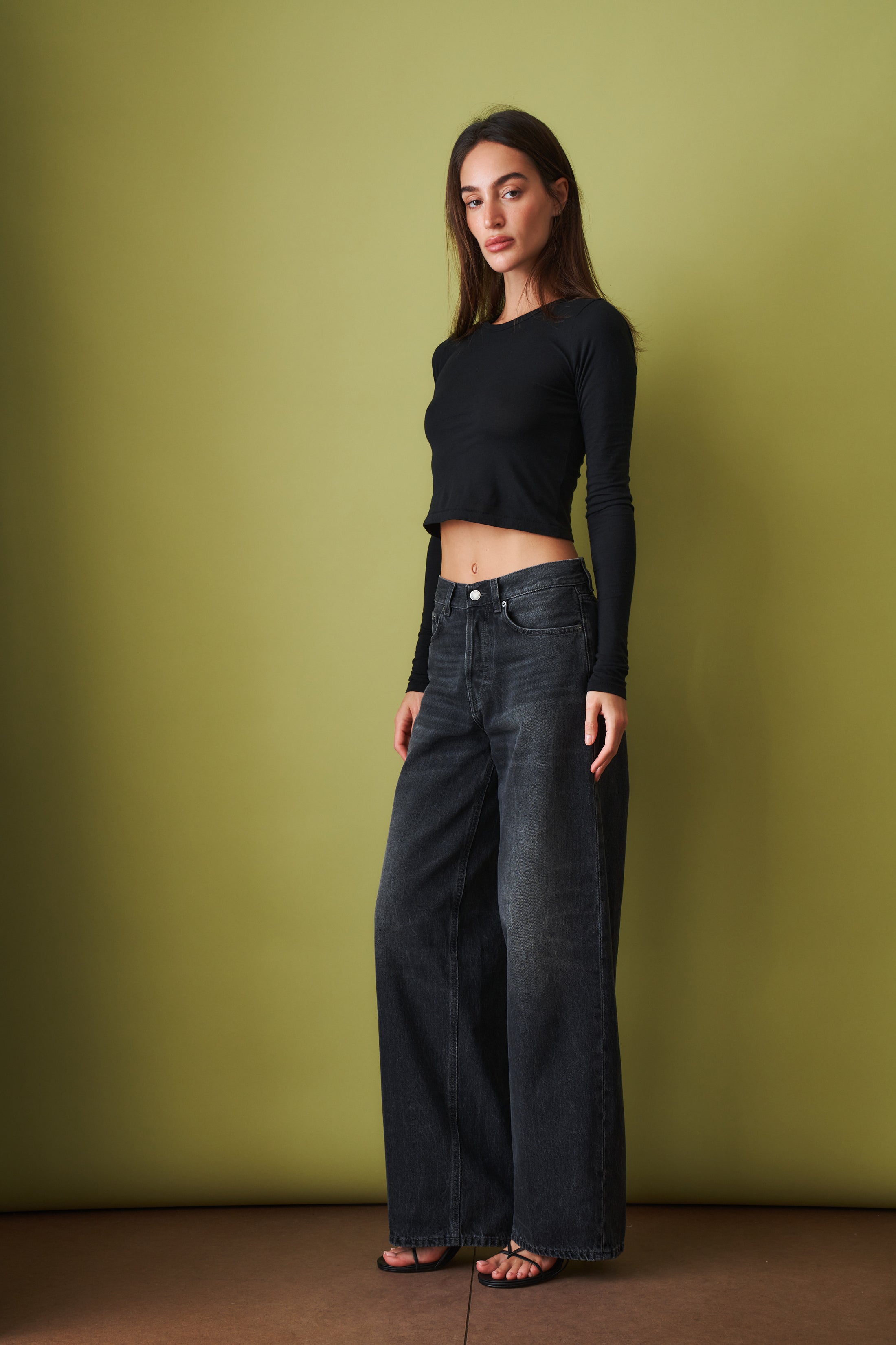 Long Sleeve Baby Tee Black - DÉSORDRE