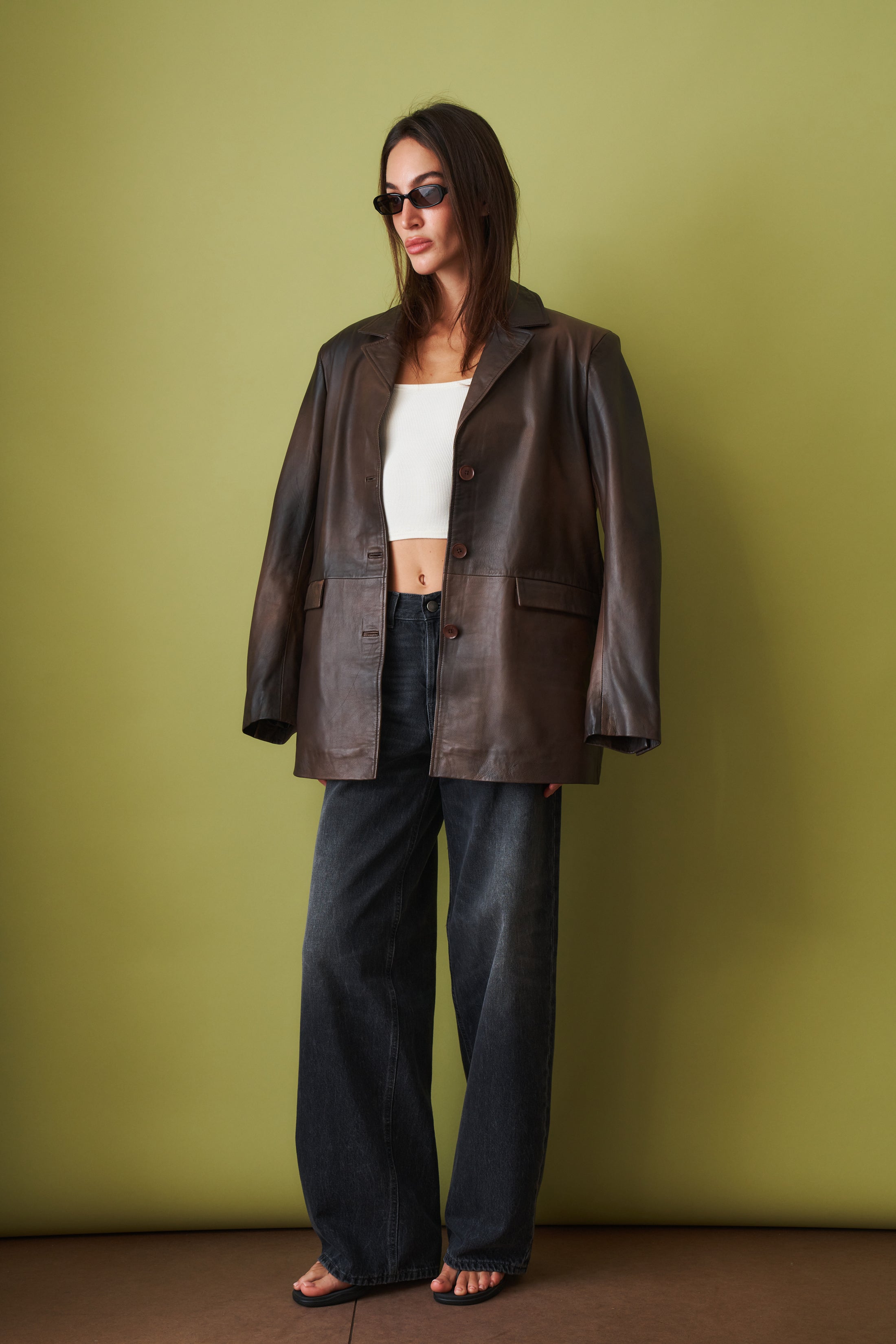 Oversized Leather Blazer - DÉSORDRE