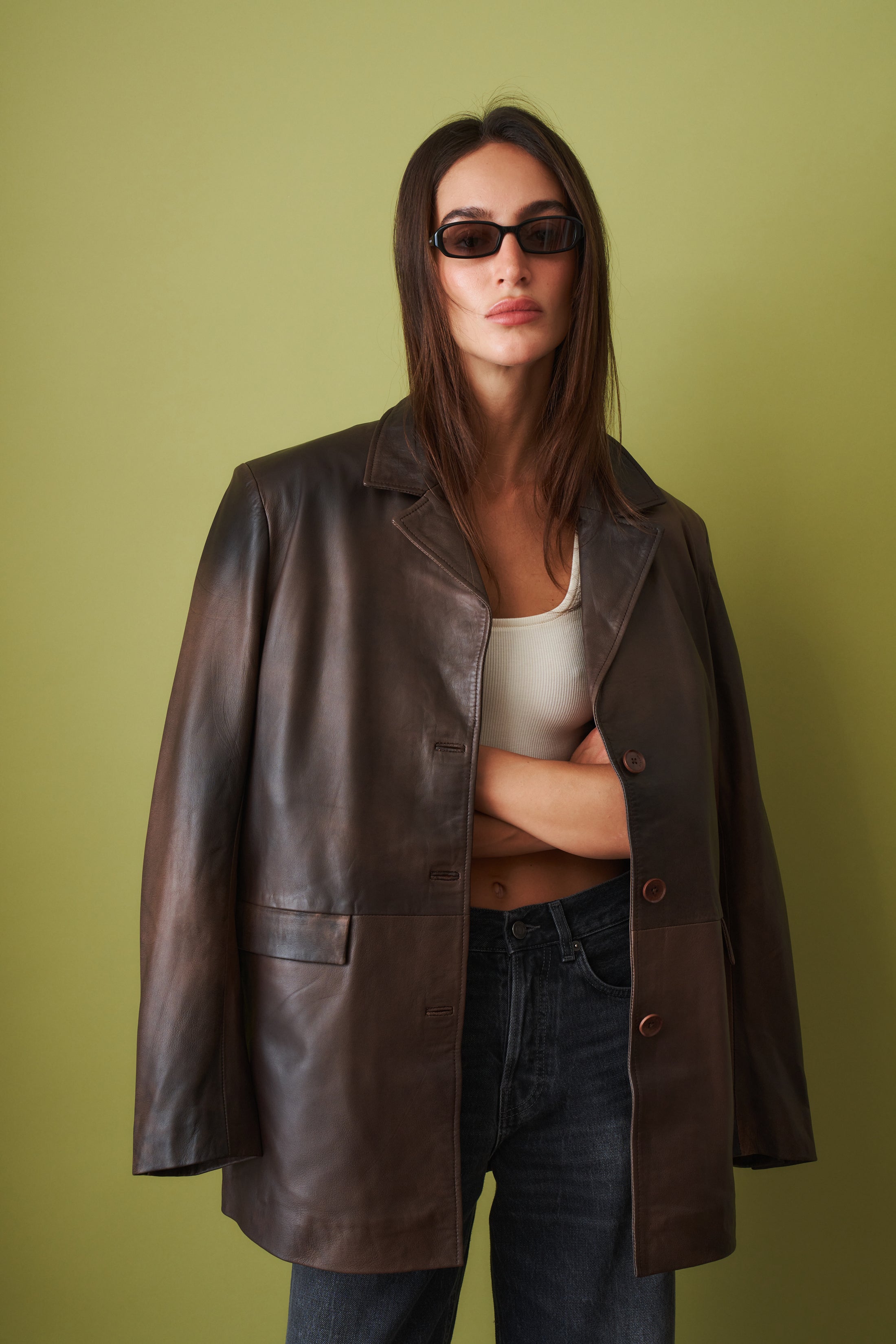 Oversized Leather Blazer - DÉSORDRE